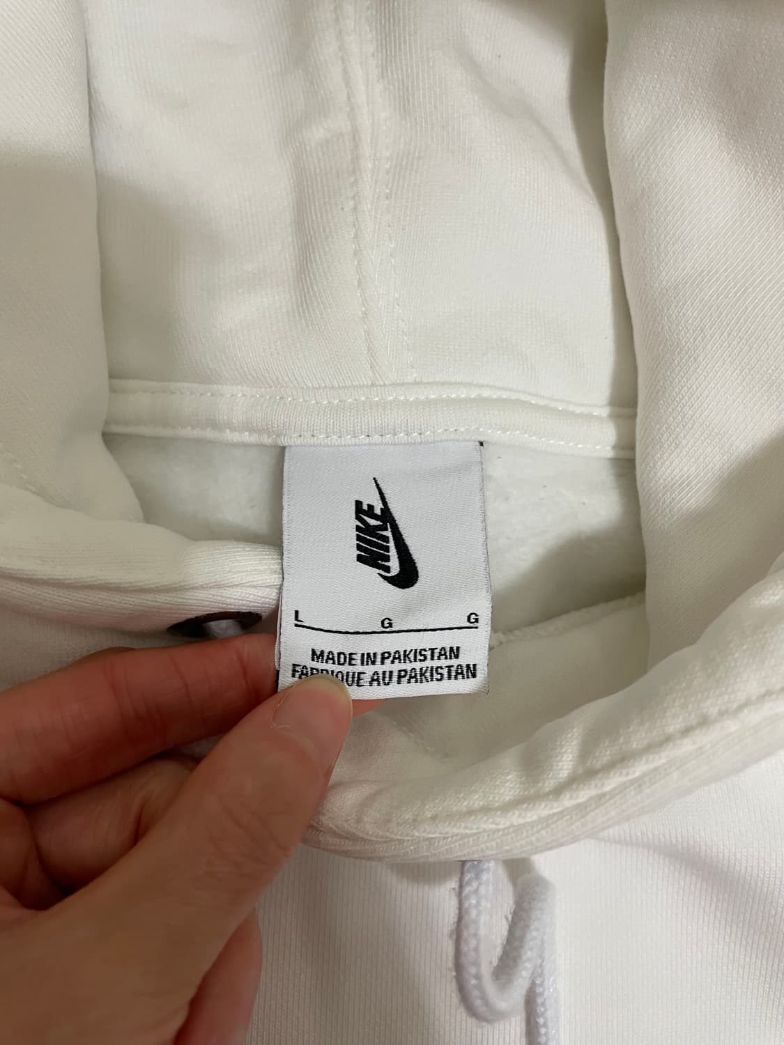 나이키 NGR 솔로 스우시 플리스 풀오버 후드티 화이트 상품이미지6