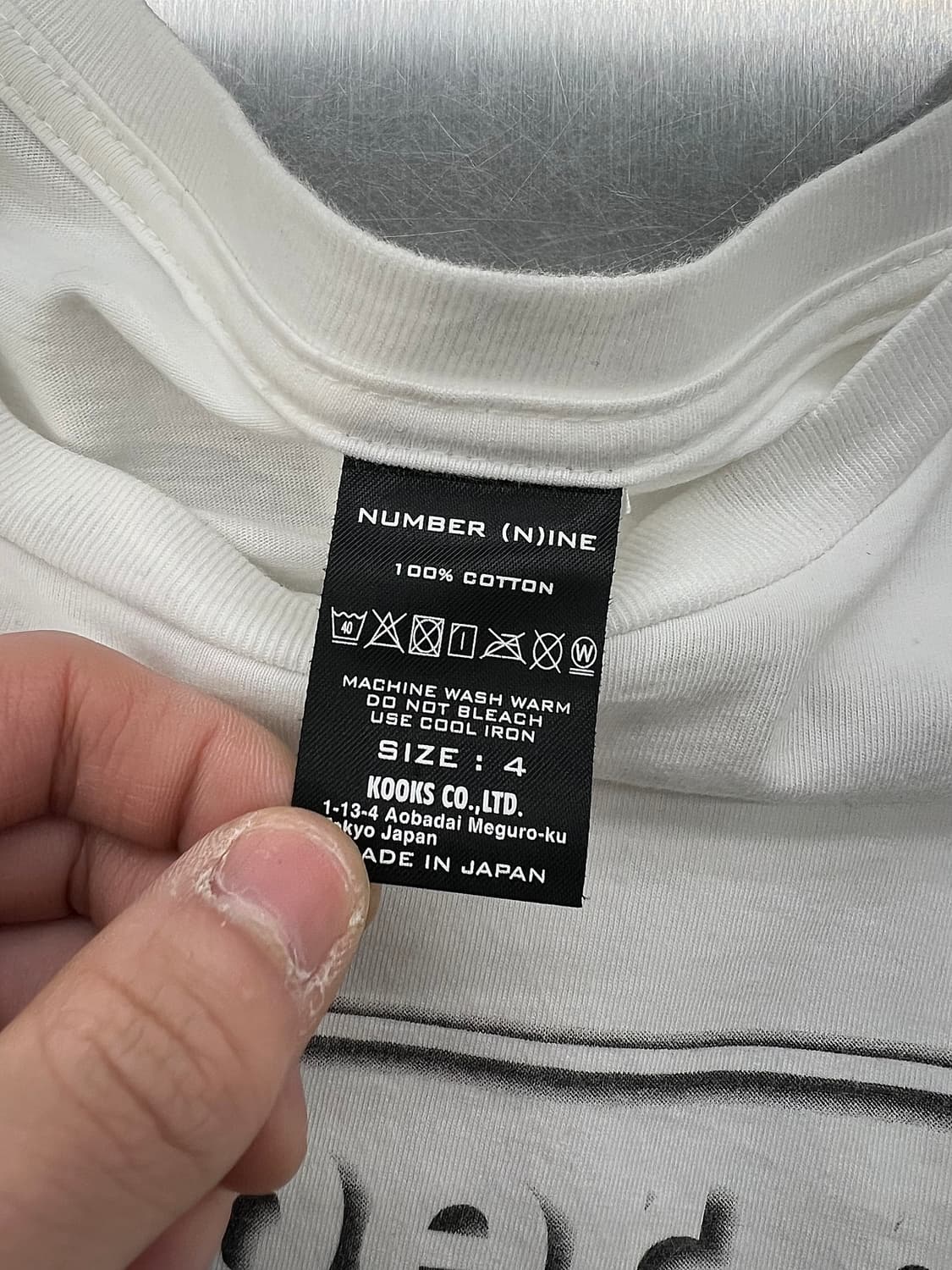 넘버나인 화이트 박스 라인 로고 티셔츠 상품이미지7