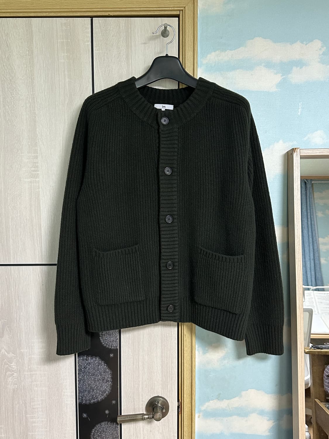 (L) 이른 새들 라운드 카디건 - 다크 올리브 상품이미지2