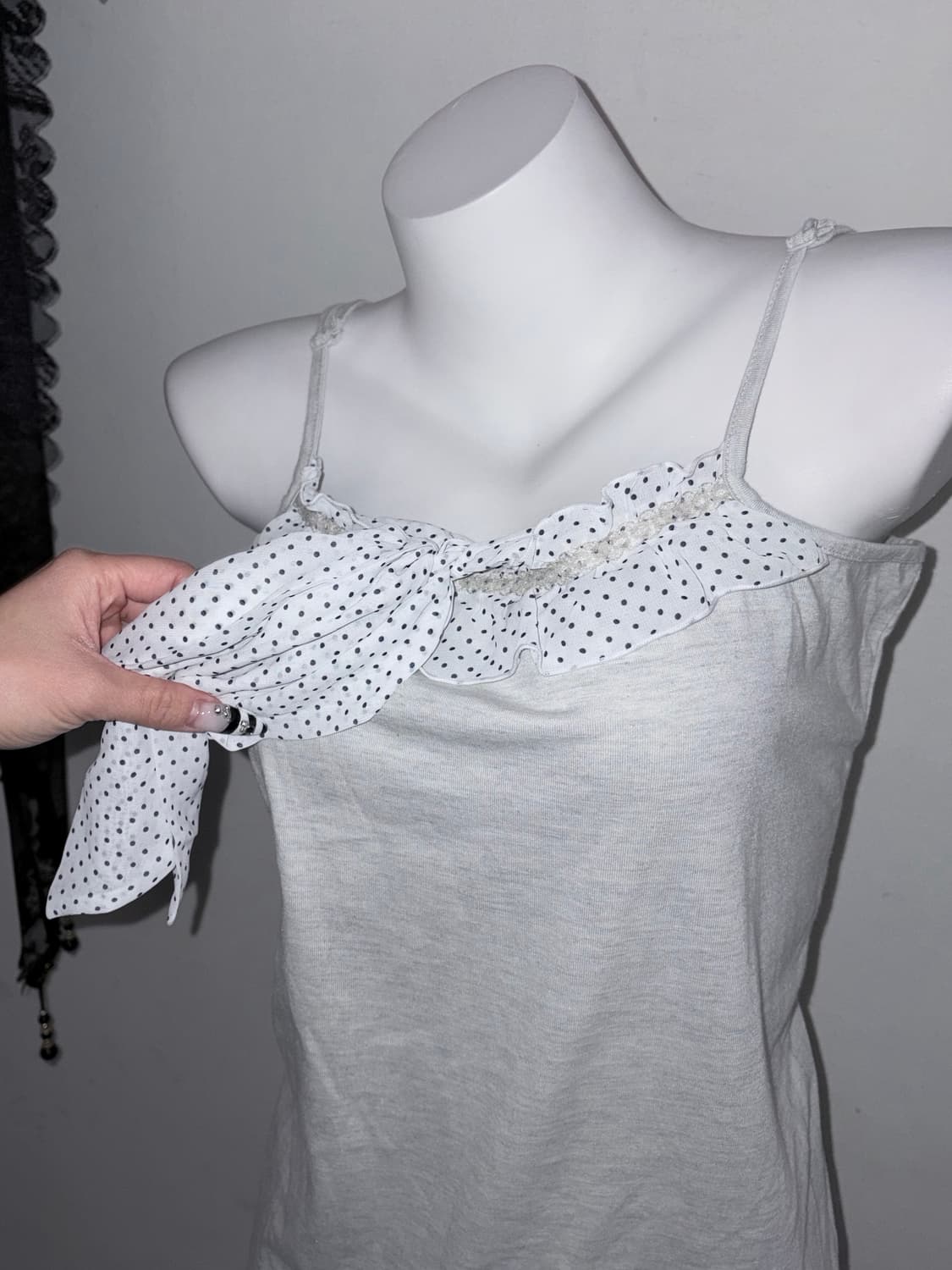 뮤트그레이 공겜여주 3피스 세트 땡땡이, 리본, 원피스 상품이미지10