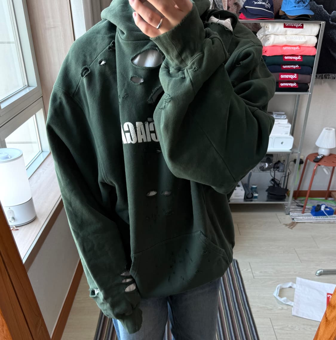 발렌시아가 디스트로이드 후드티 상품이미지1