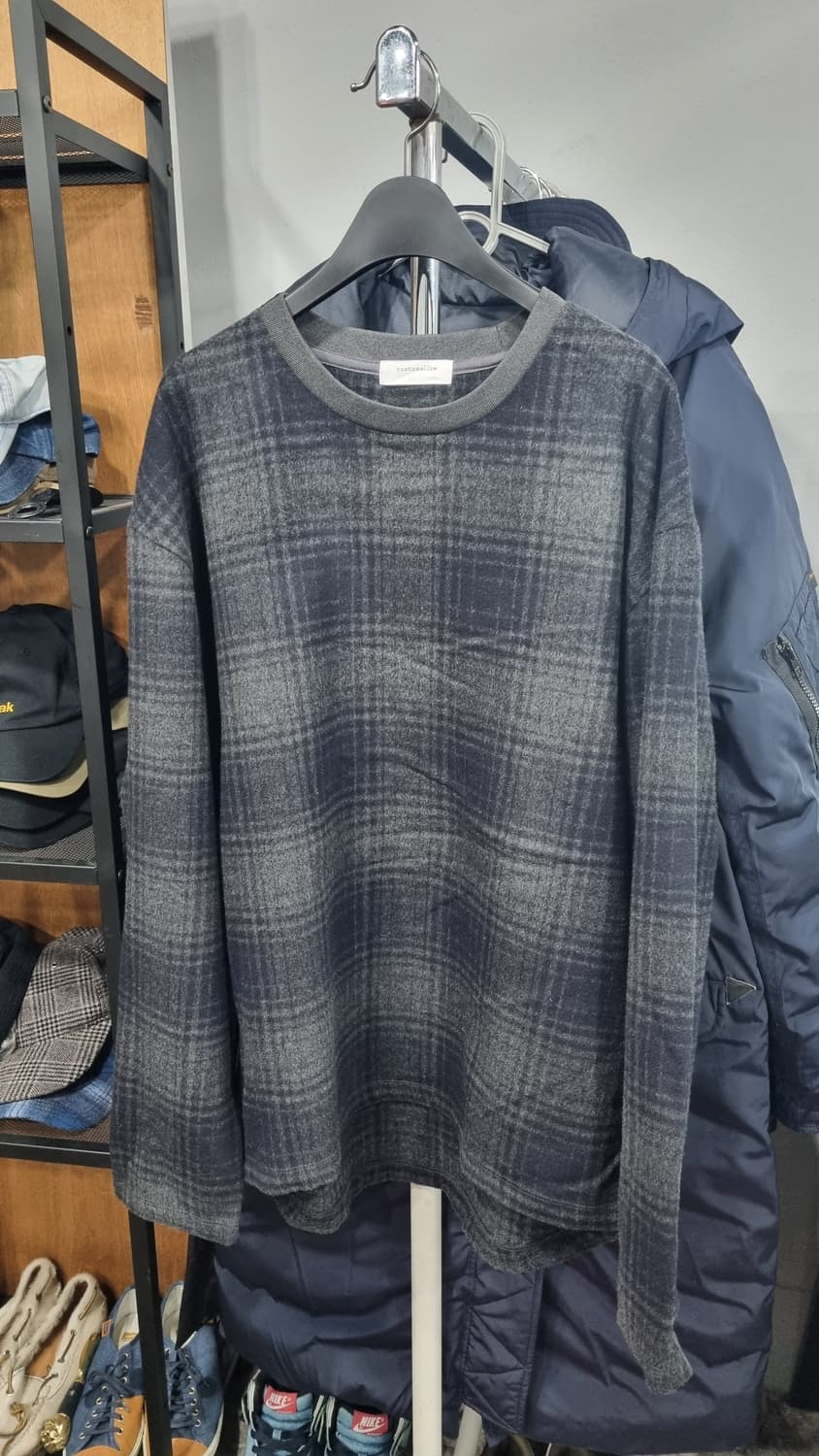 (코오롱)커스텀멜로우 모직혼방 고급 체크 긴팔티셔츠 100 상태최상 상품이미지1