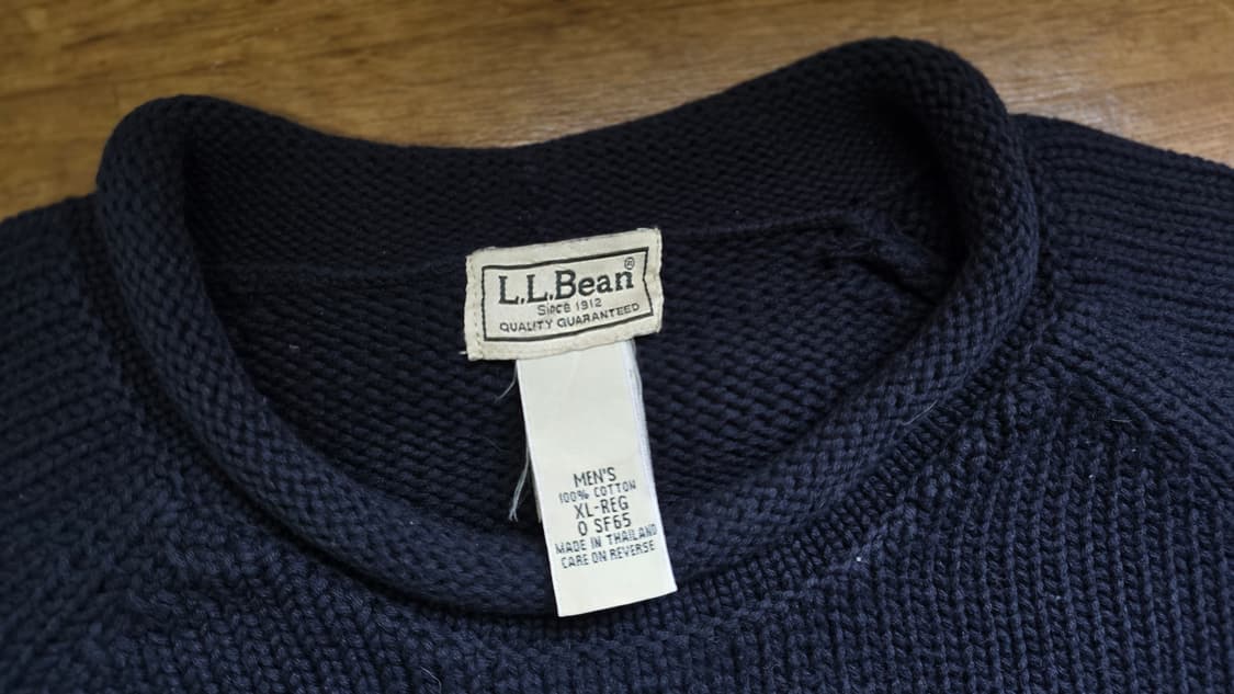 L.L.BEAN 엘엘빈 네이비 코튼 니트 스웨터 XXL 싸이즈 상품이미지2