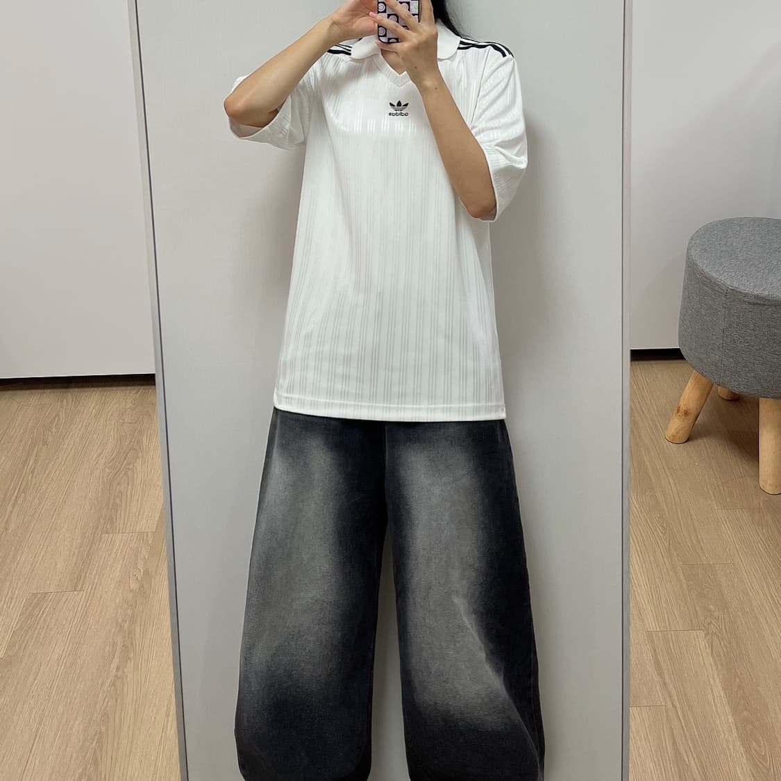 아디다스 블록코어 화이트 풋볼 카라 티셔츠 상품이미지2