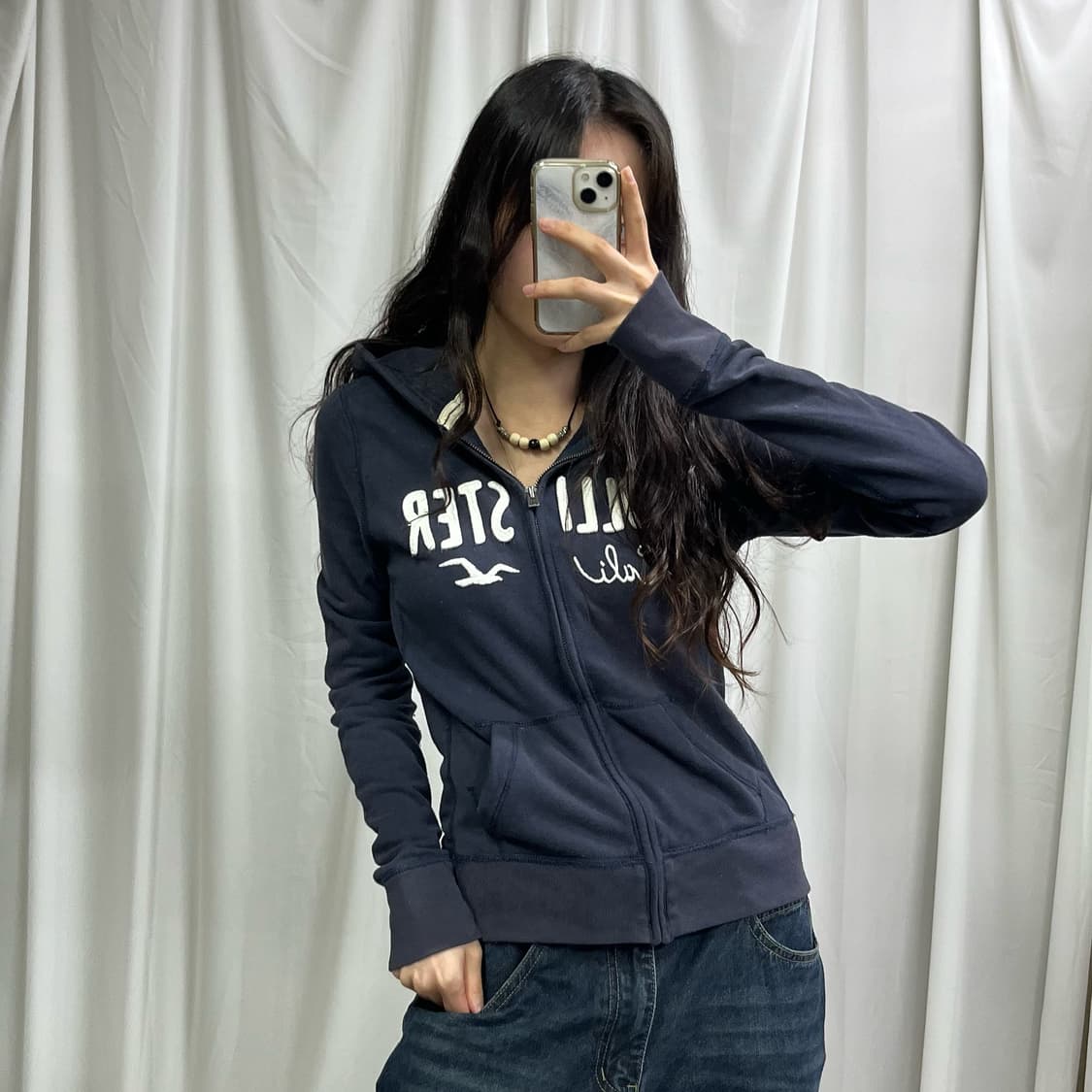 Hollister navy hood zip-up 상품이미지2