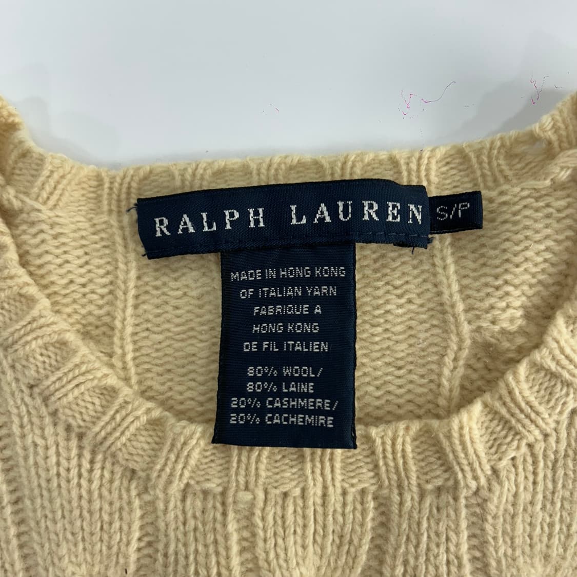 Polo 폴로 네이비 포니 베이지 케이블 니트 상품이미지5