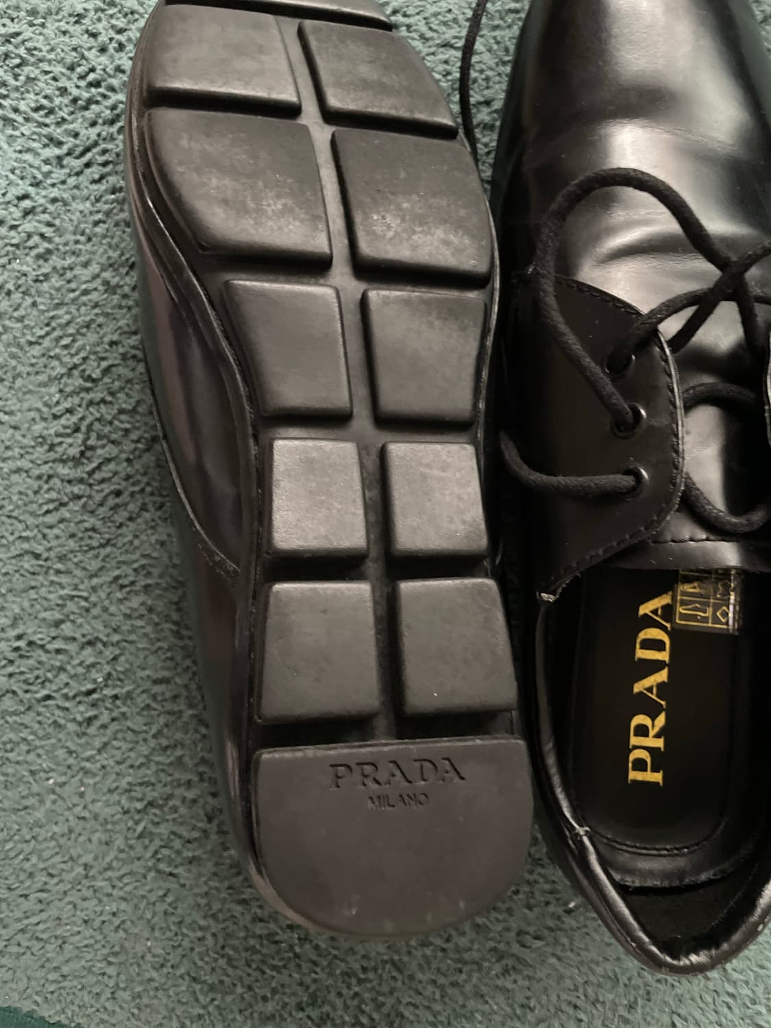 프라다 Square Toe Rubber Sole Derby 상품이미지3