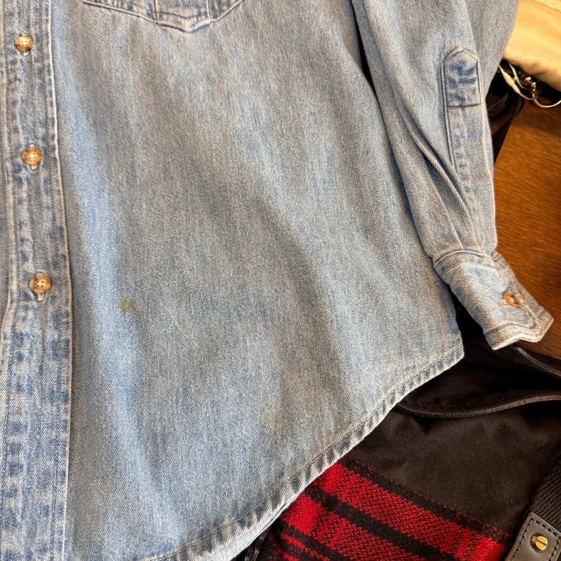 올드 갭 캐나다 생산 투포켓 데님 셔츠 S M 상품이미지3