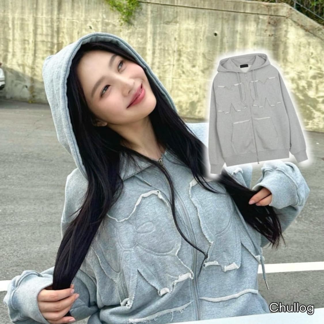 조이 착용)youhee 유희 투웨이 리본 후드집업 라티젠 론론 상품이미지1