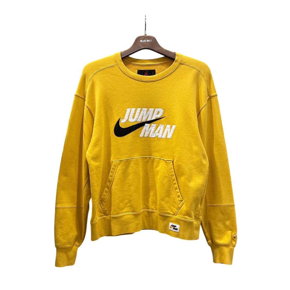 NIKE 나이키 에어조던 점프맨 로고 스웻셔츠 캥거루포켓 디테일 옐로우 상품이미지1