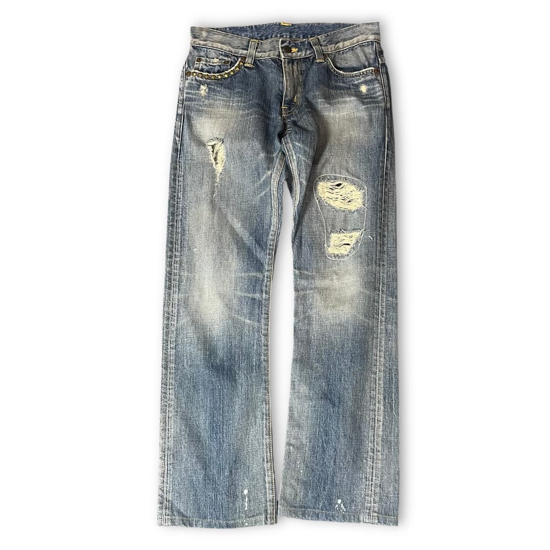 (29) 에드윈 중청 데미지 스터드 데님 팬츠 상품이미지1