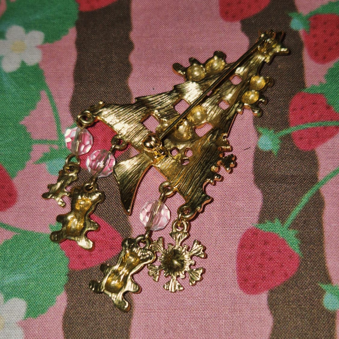 80s 미국 에이본 크리스마스 트리 베어 브로치 상품이미지9