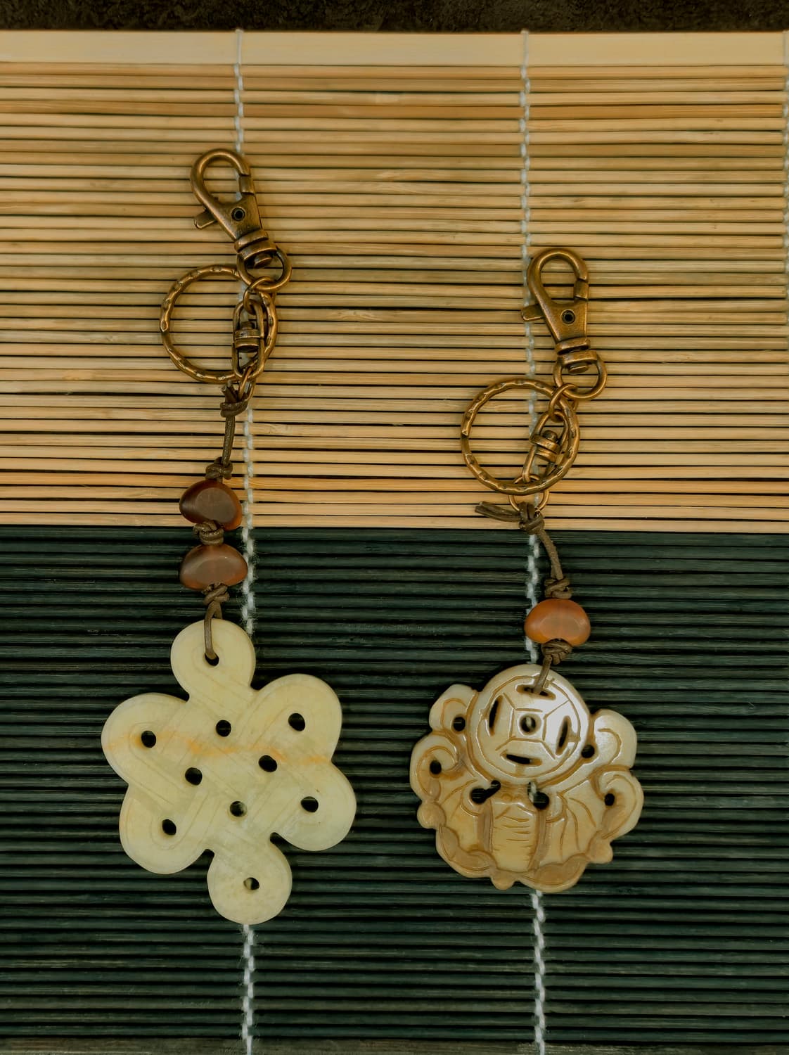 옥 매듭 소뿔 열쇠고리 상품이미지2