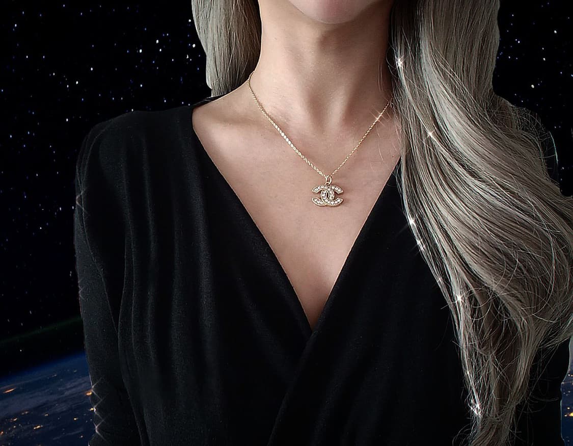 [chanel] 샤넬 빈티지 정품 참단추 업사이클링 목걸이 골드스와 상품이미지4