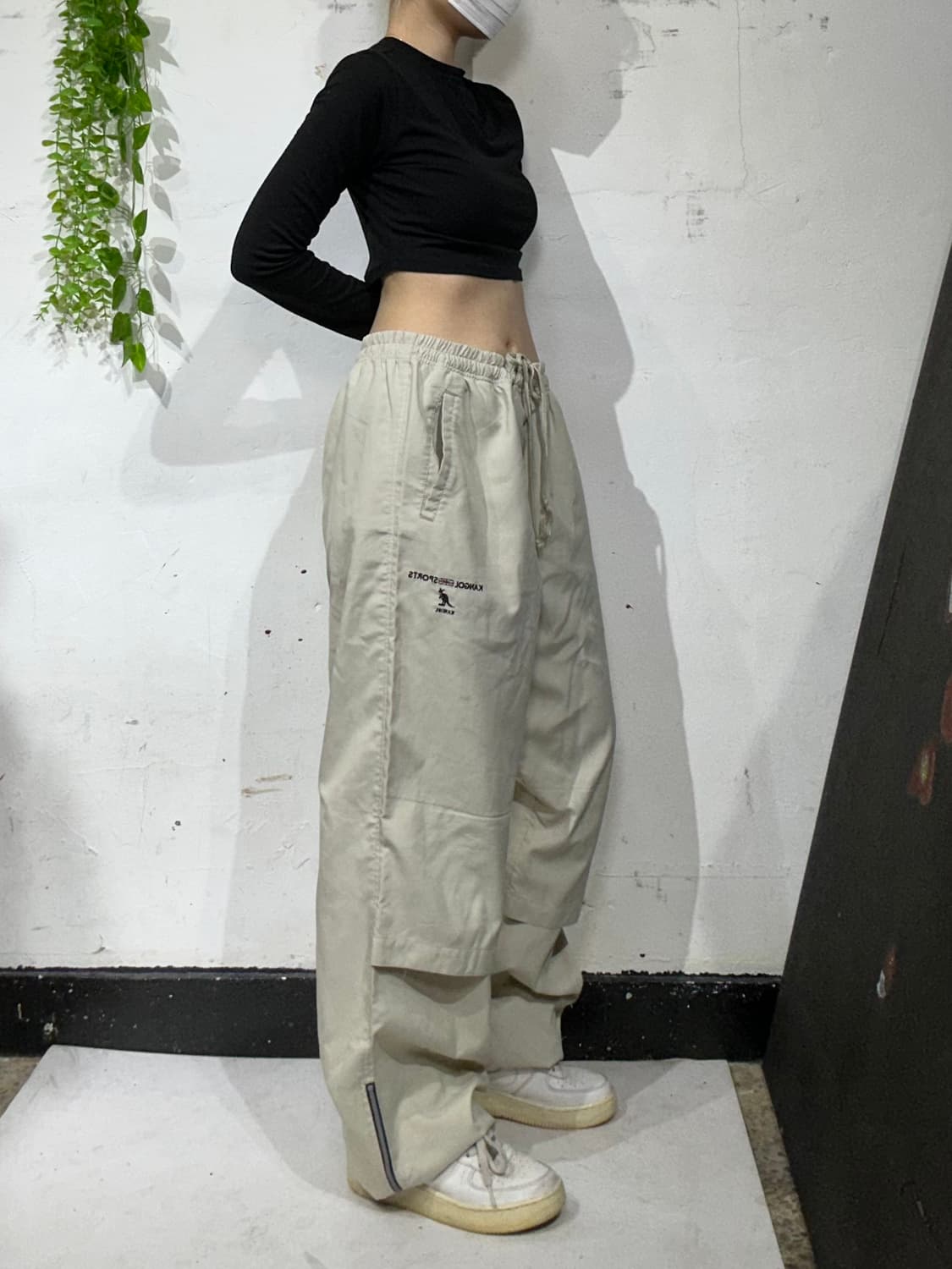 캉골 베이지 와이드 트랙 팬츠 추리닝 바지  상품이미지1