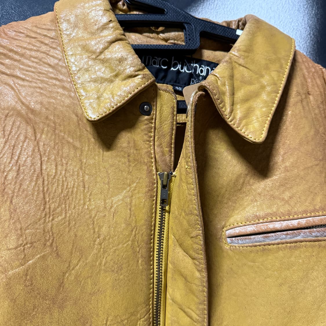 90s pelle pelle 펠레펠레 마크 뷰캐넌 양가죽 바시티 자켓 상품이미지7