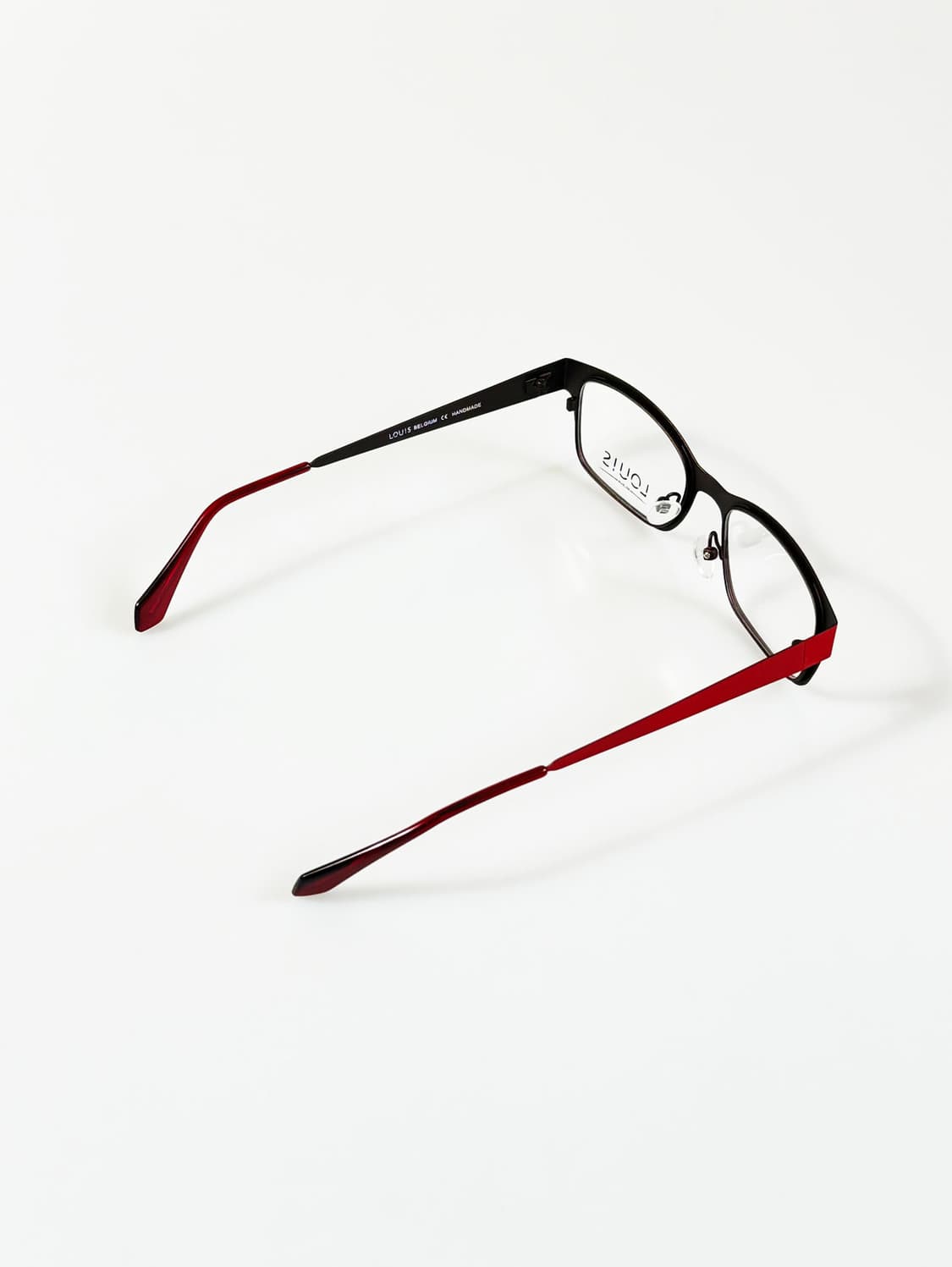 유럽제 LOUIS BELGIUM 레드 메탈 스퀘어 빈티지 안경 상품이미지4