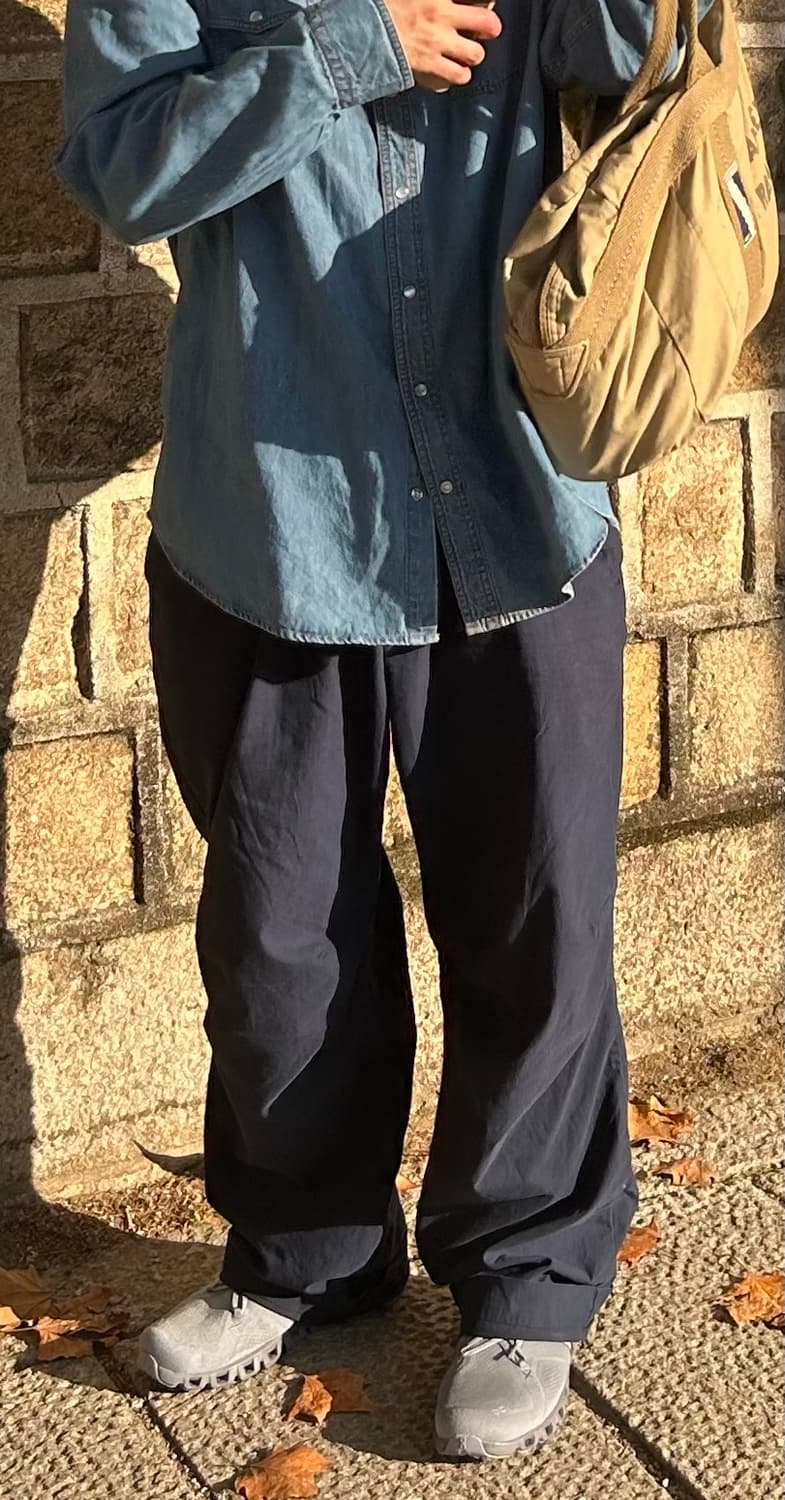 폴로 랄프로렌 네이비 나일론 팬츠 착샷O 상품이미지6