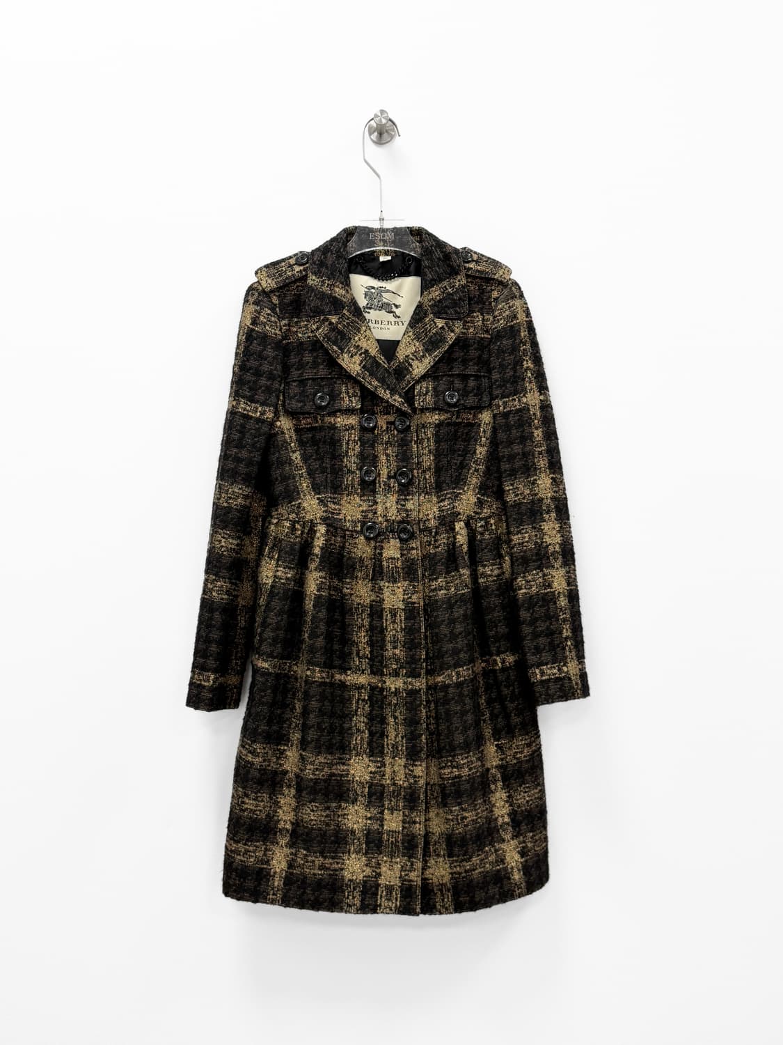 버버리 런던 골드 메탈릭 트위드 코트 상품이미지2
