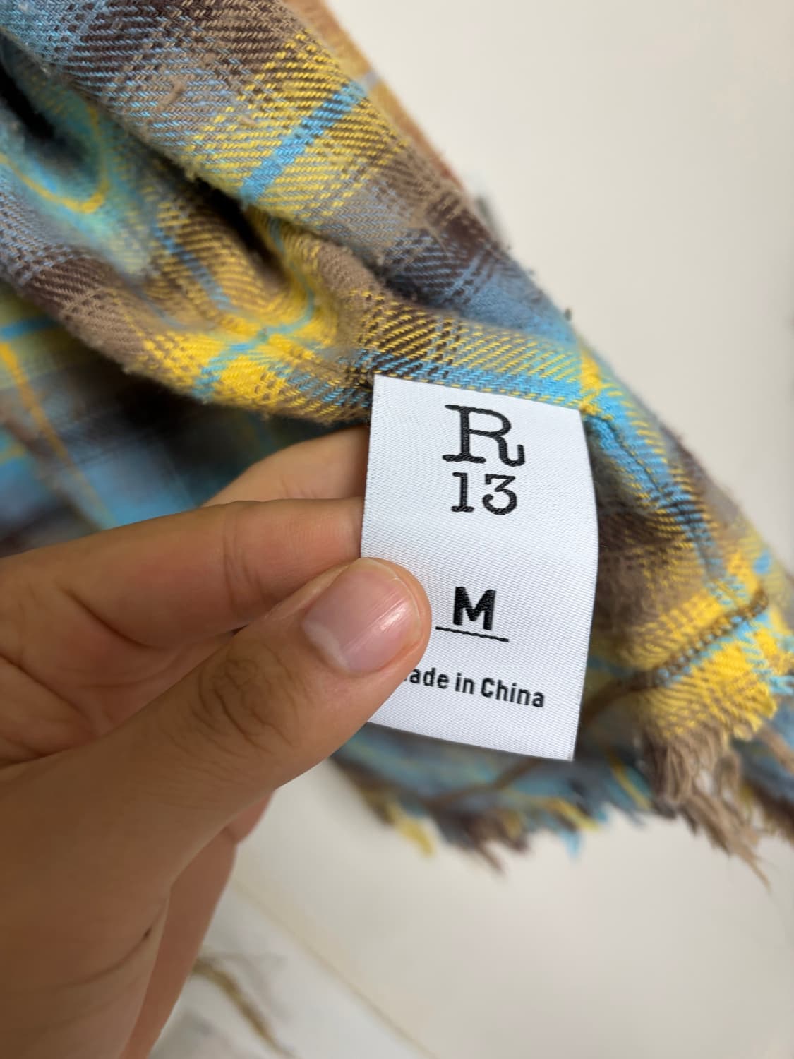 R13 슈레드 심 드랍 넥 셔츠 m 상품이미지3