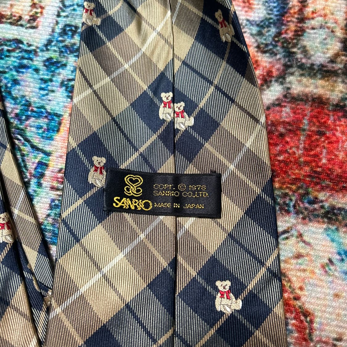 [OS] 일본 빈티지 산리오 테디베어 패턴 넥타이 상품이미지3