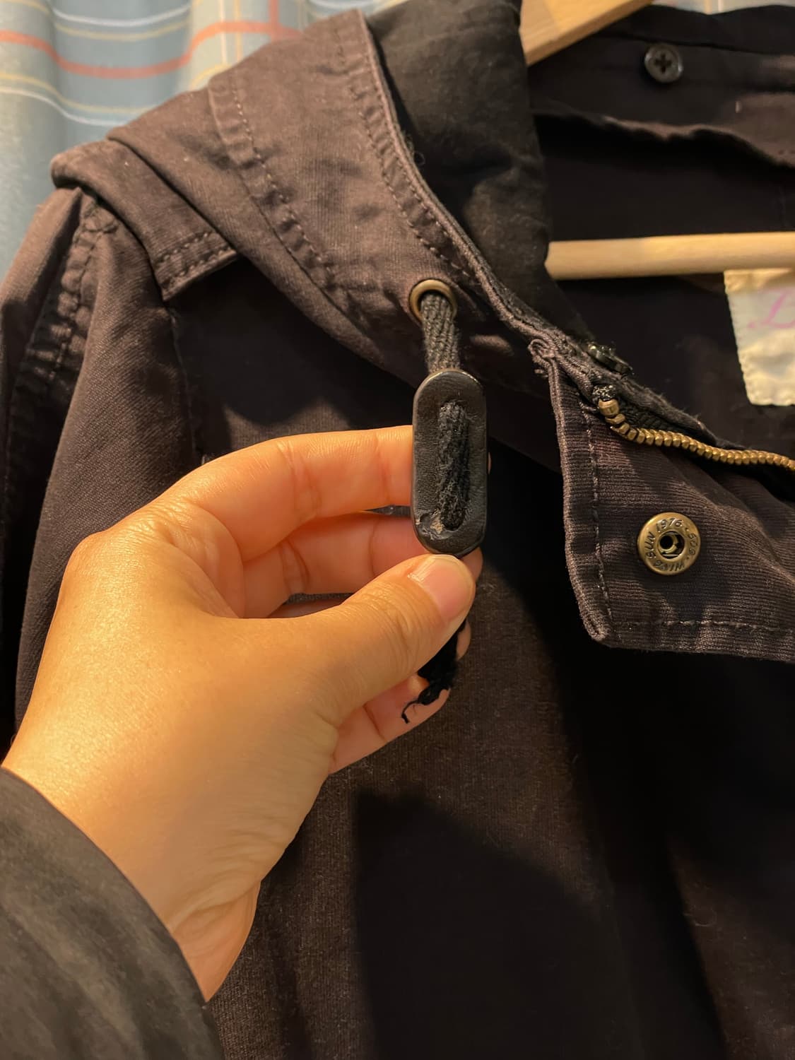 일본빈티지 블랙 후드야상 상품이미지3