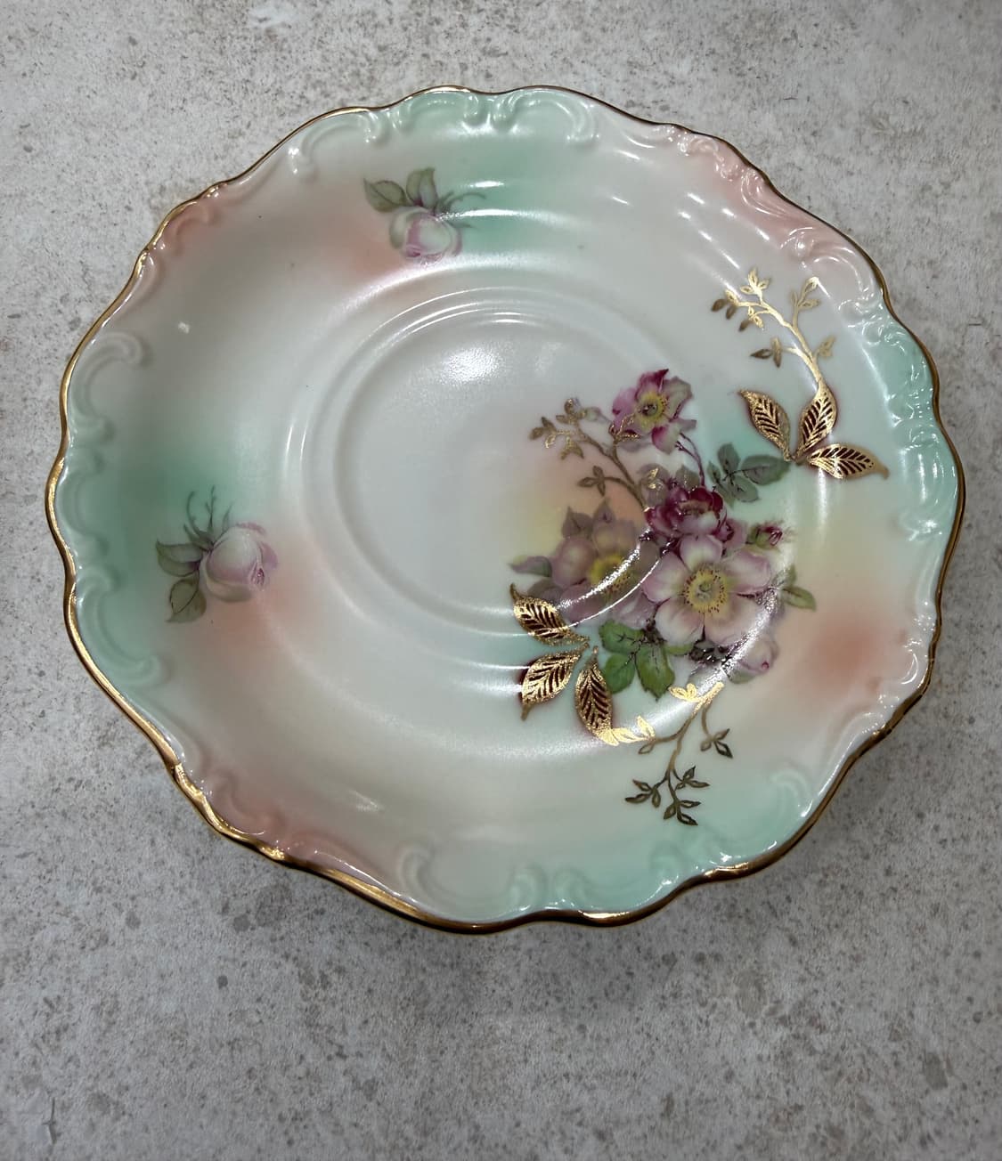 독일 바바리아(Bavaria)와일드 로즈 블러시 빈티지 찻잔 소서 세트 상품이미지3