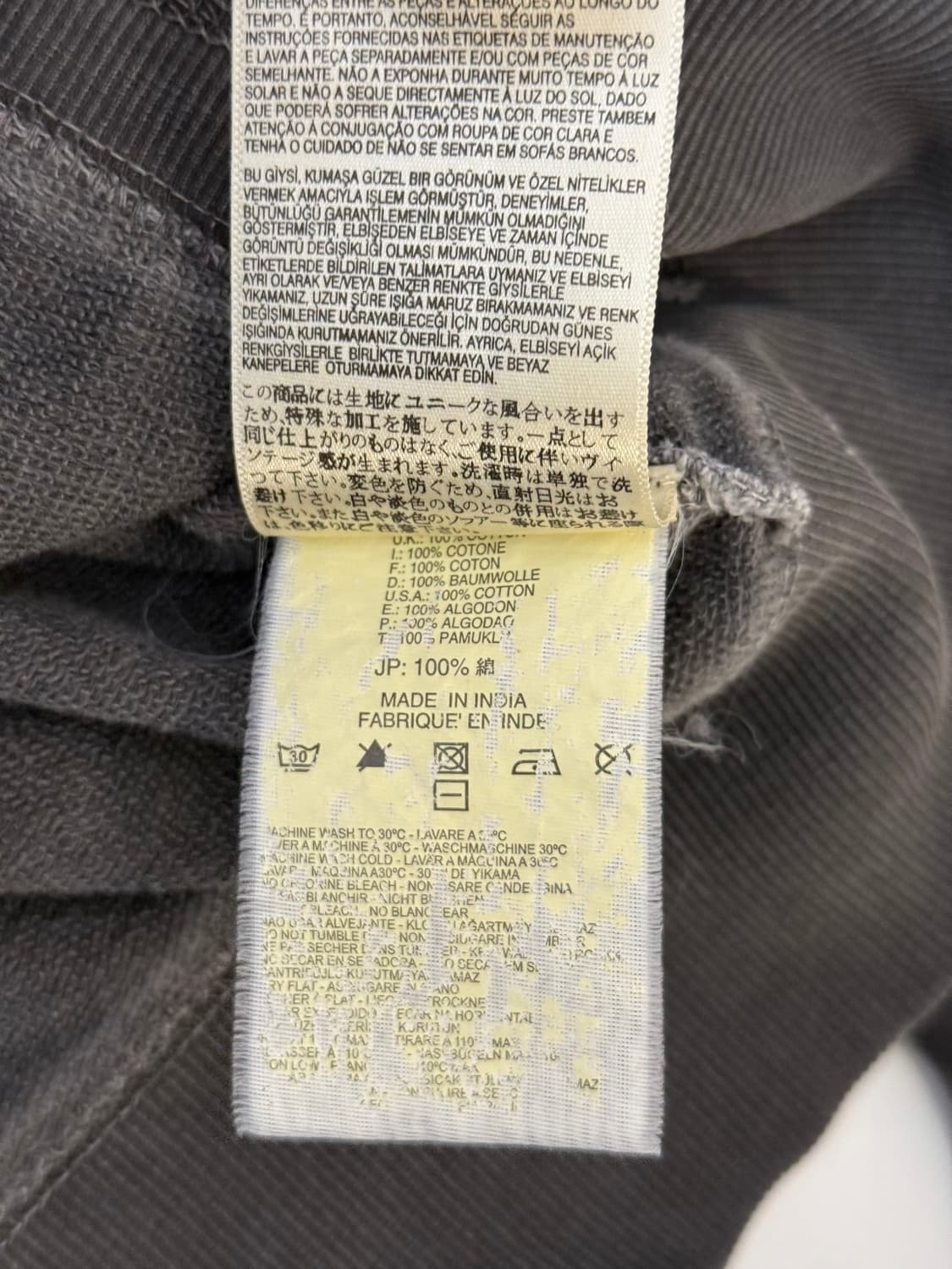 Diesel 디젤 챠콜 피그먼트 워싱 후드집업 상품이미지7