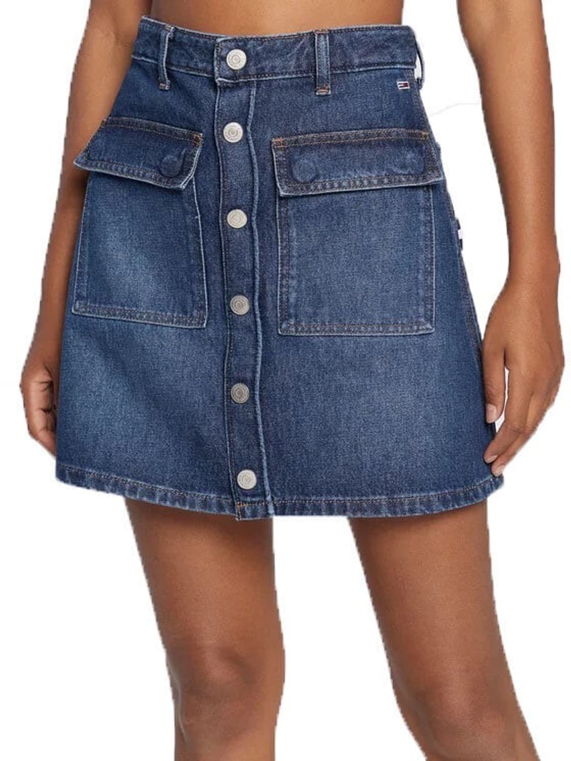 Retro Button-Front Denim Mini Skirt 상품이미지9