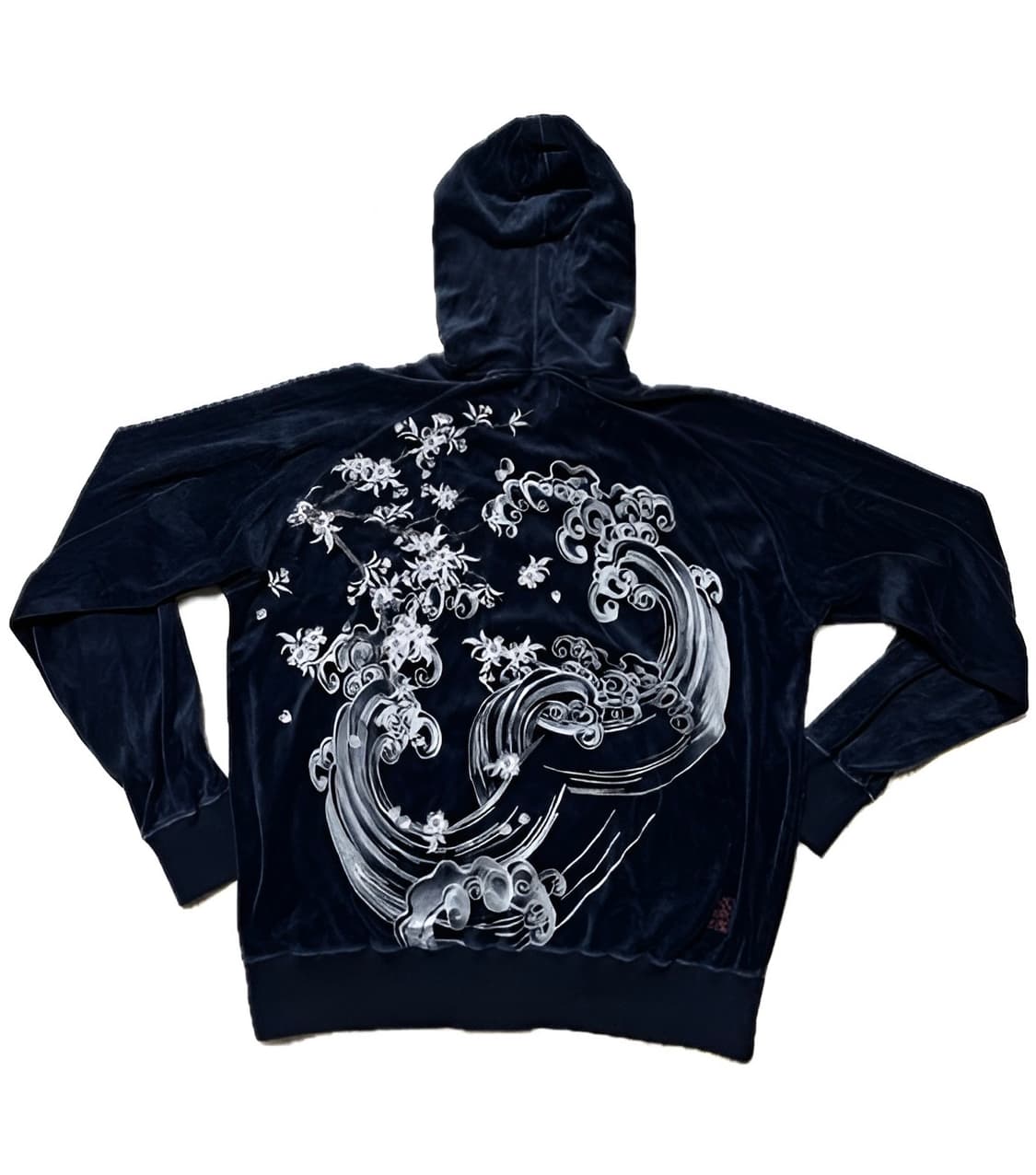 카라쿠리 타마시 자수 후드집업 블랙 상품이미지2