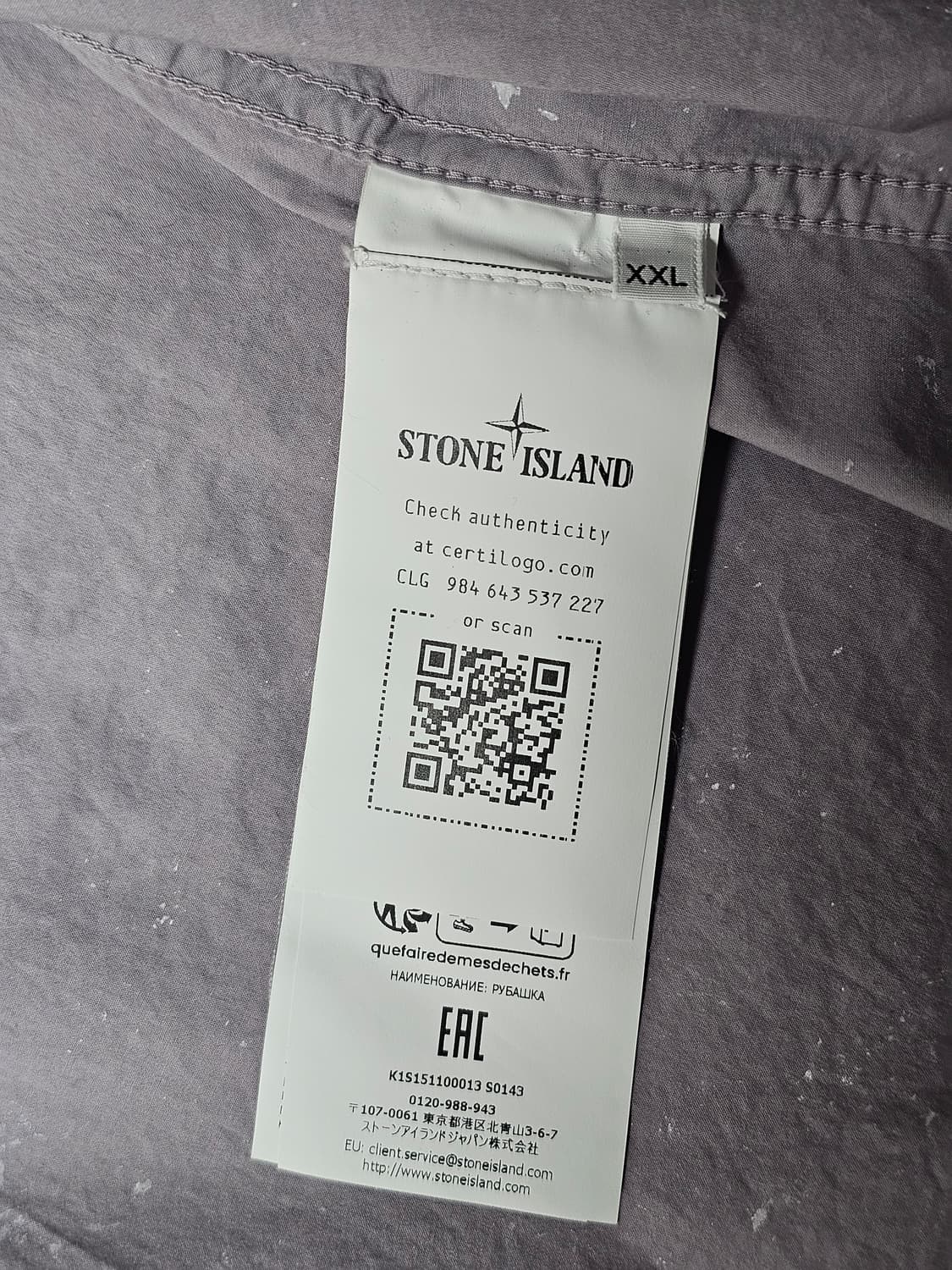 스톤아일랜드 화이트 피그먼트 온 텔라 파라슈트 스트레치-TC 셔츠 상품이미지7