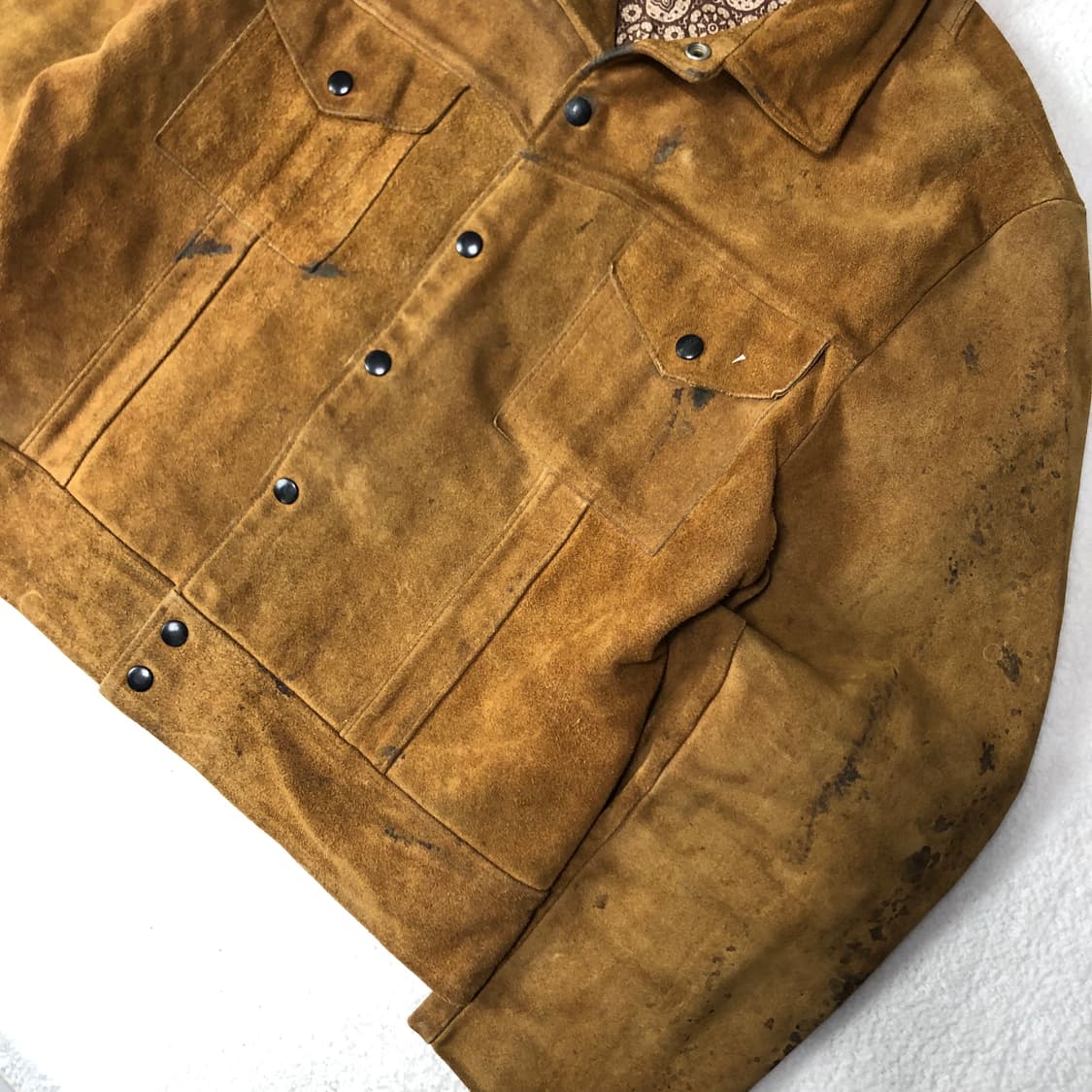 1970s 구케이 더티워시드 레더 트러커 자켓  상품이미지5