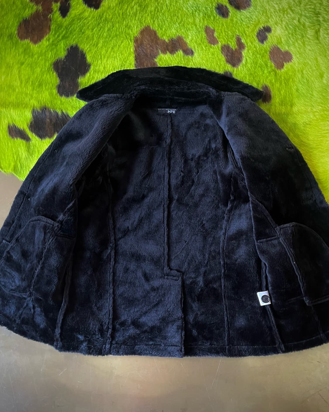 90-00s MFE Japan Black Leather Fur Coat 상품이미지7