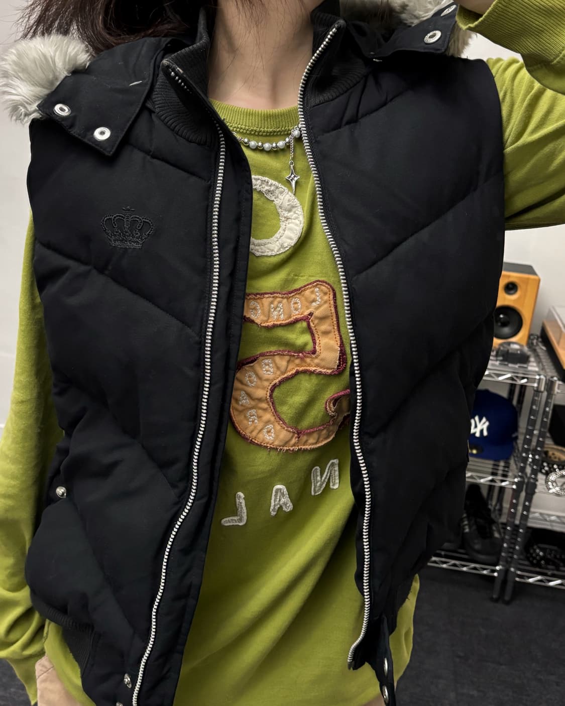 아디다스 x 미시 엘리엇 00s 퍼 패딩 베스트 상품이미지2