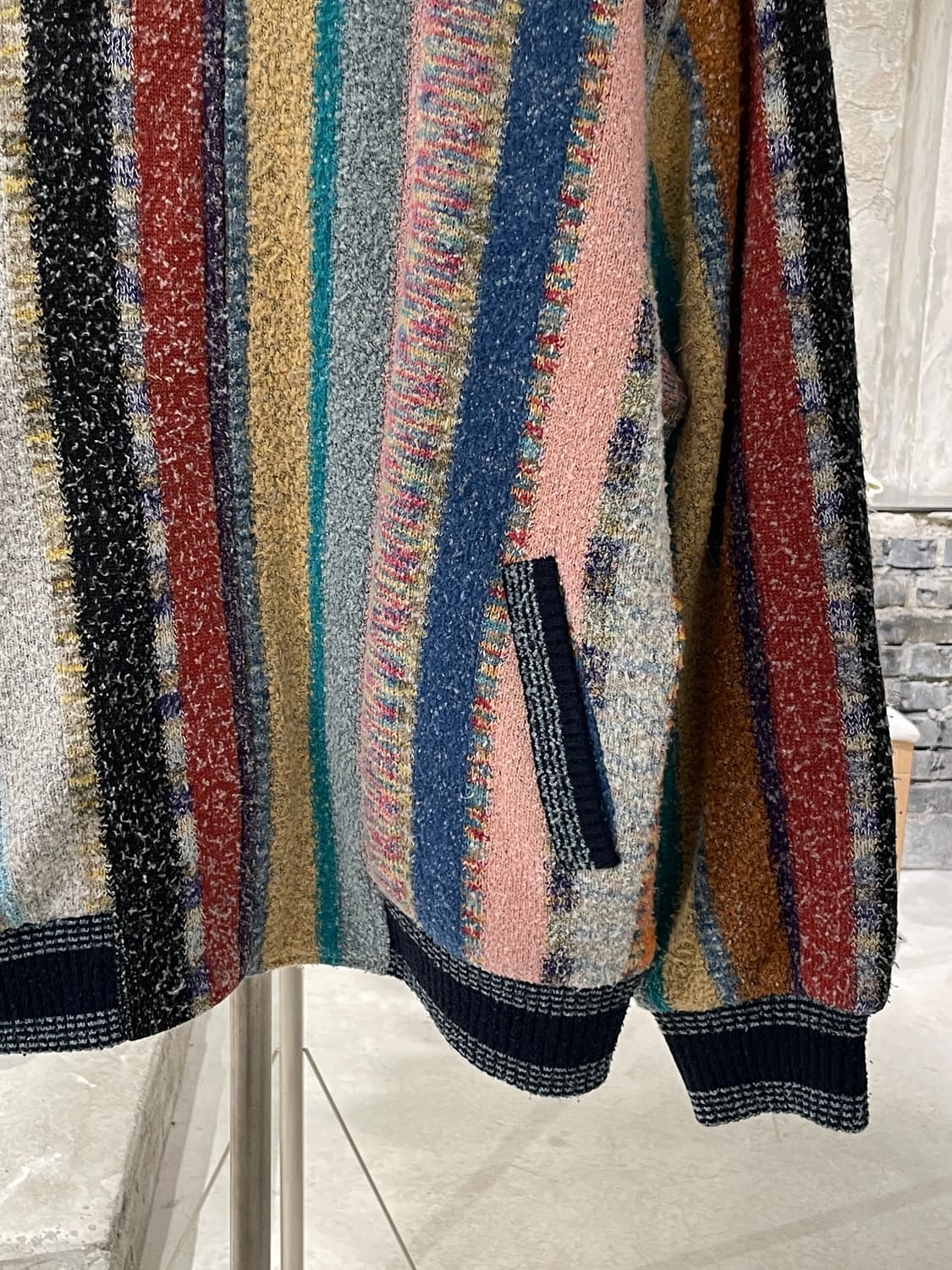 카페르도니 믹스 스트라이프 배색 폴라넥 집업 자켓 상품이미지5