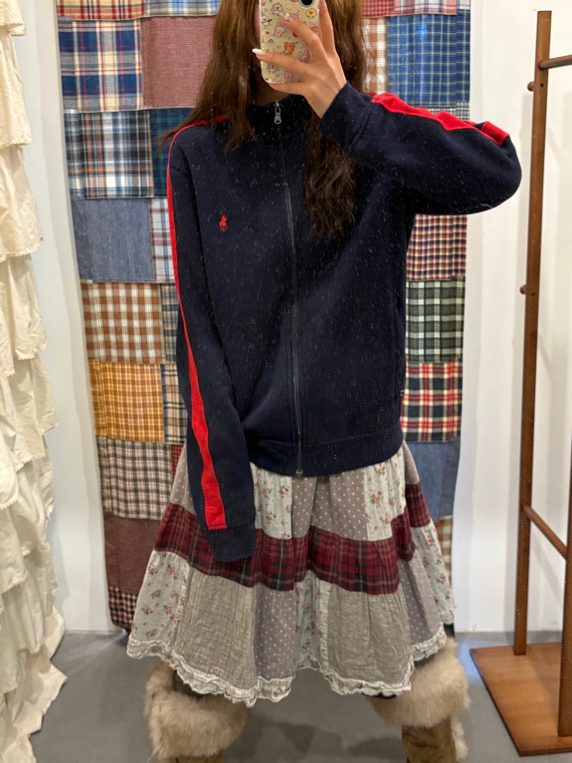 폴로 네이비 레드포인트 면집업 상품이미지2