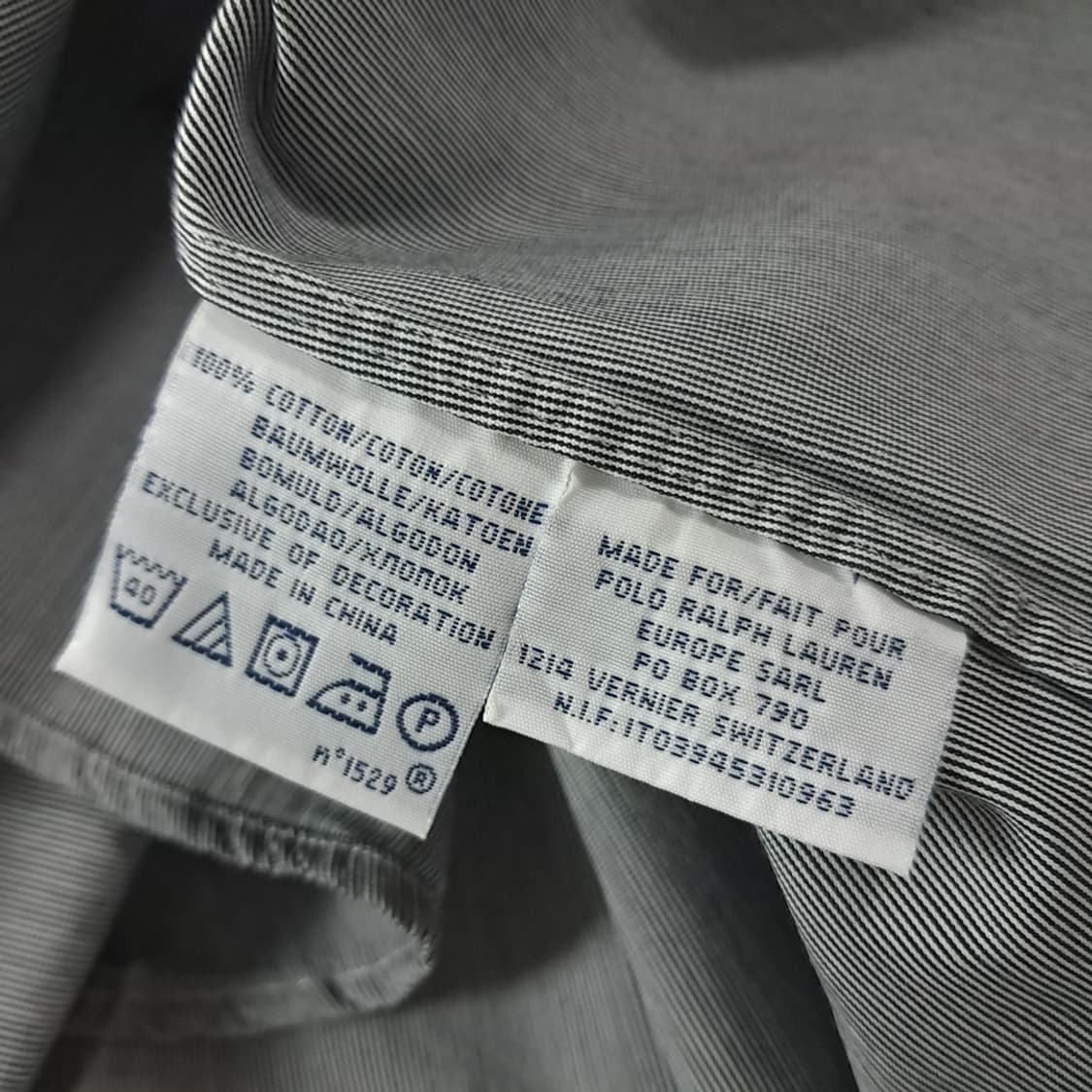 CK309 L 폴로 00s  그레이 마이크로스트라이프 드레스 셔츠 상품이미지5