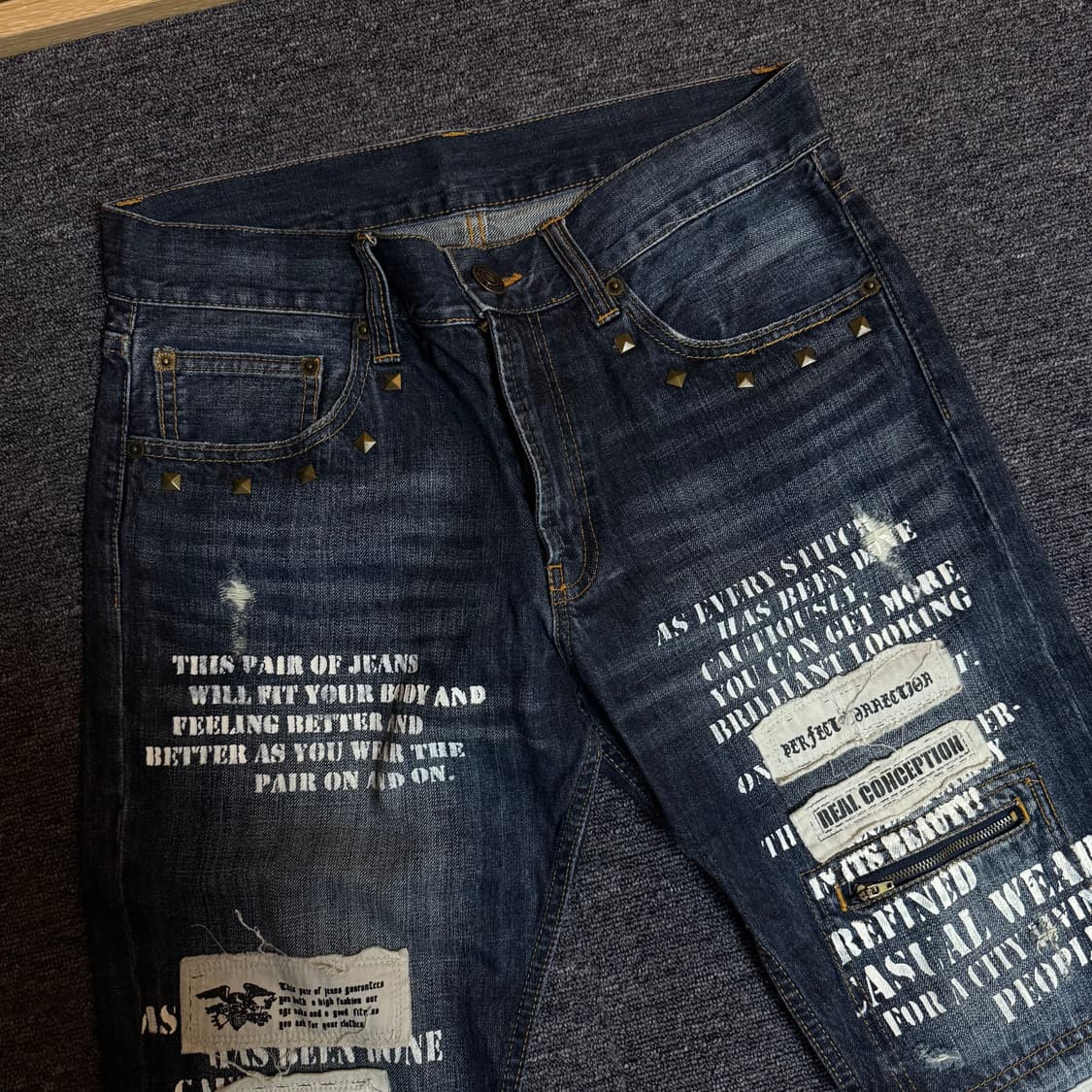 와이즈걸 빈티지 펑크 락시크 데님 팬츠 상품이미지2