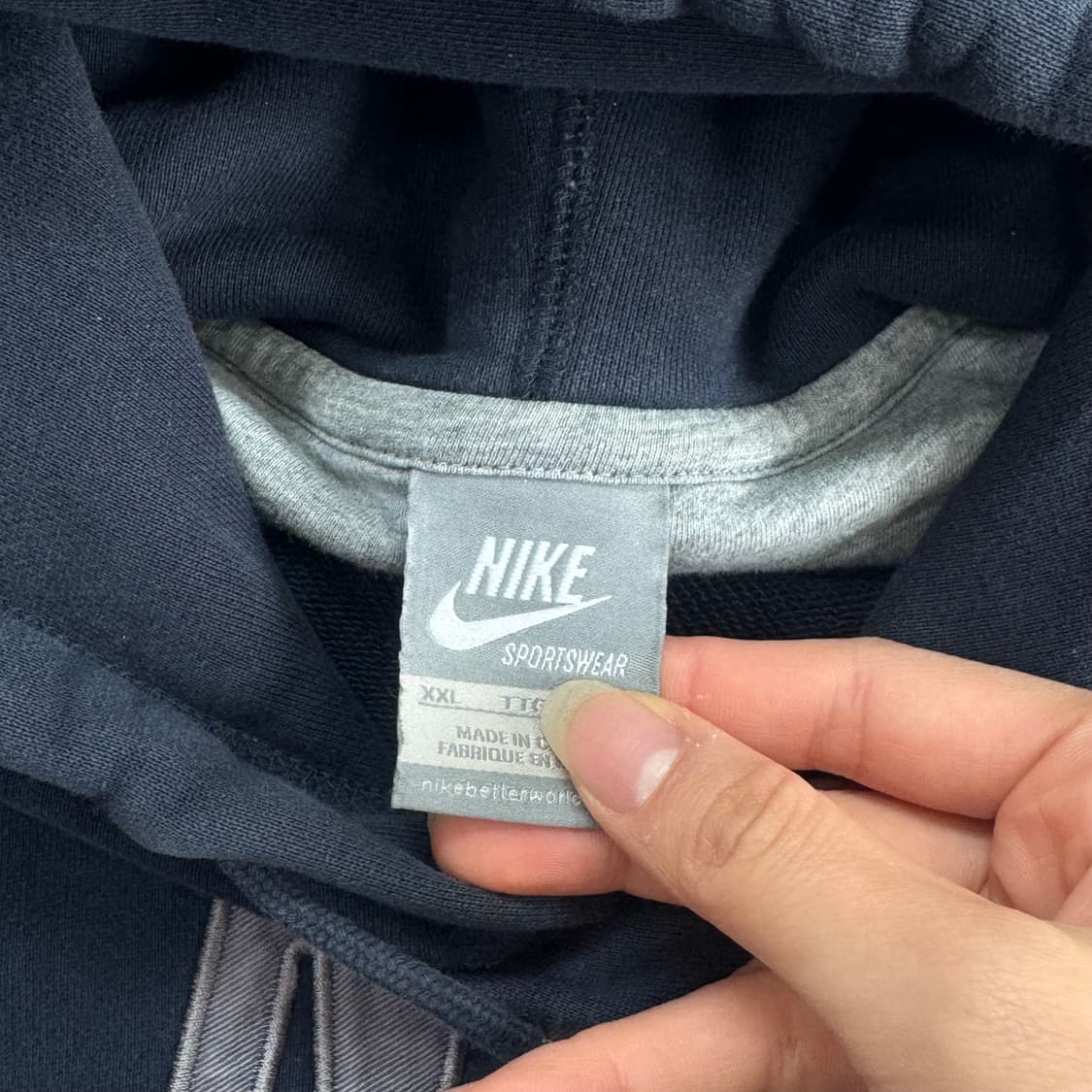 Nike 나이키 그레이 로고 네이비 후드티 상품이미지5