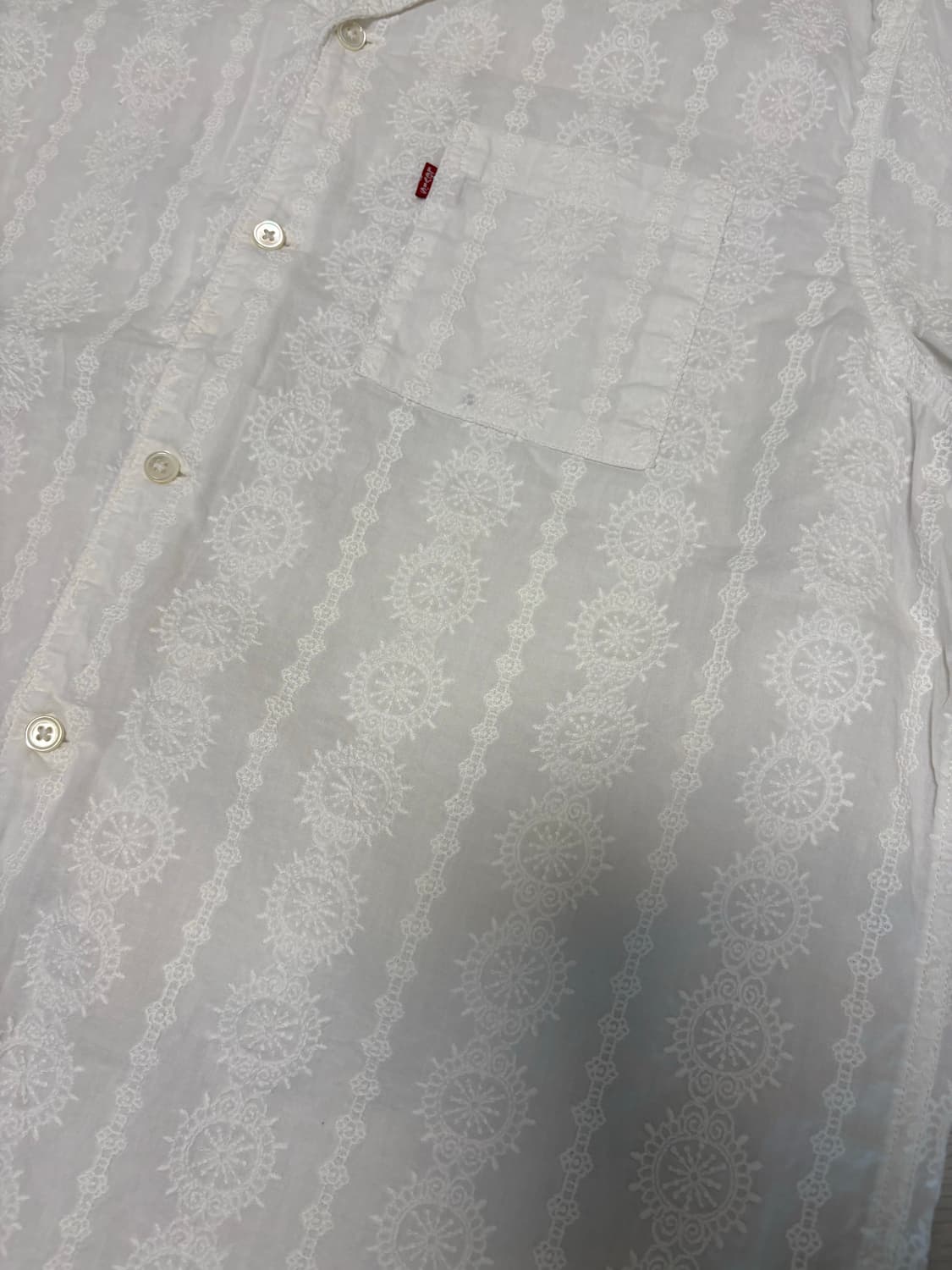 리바이스 빈티지 패턴 셔츠 화이트 L(103-105) 상품이미지3