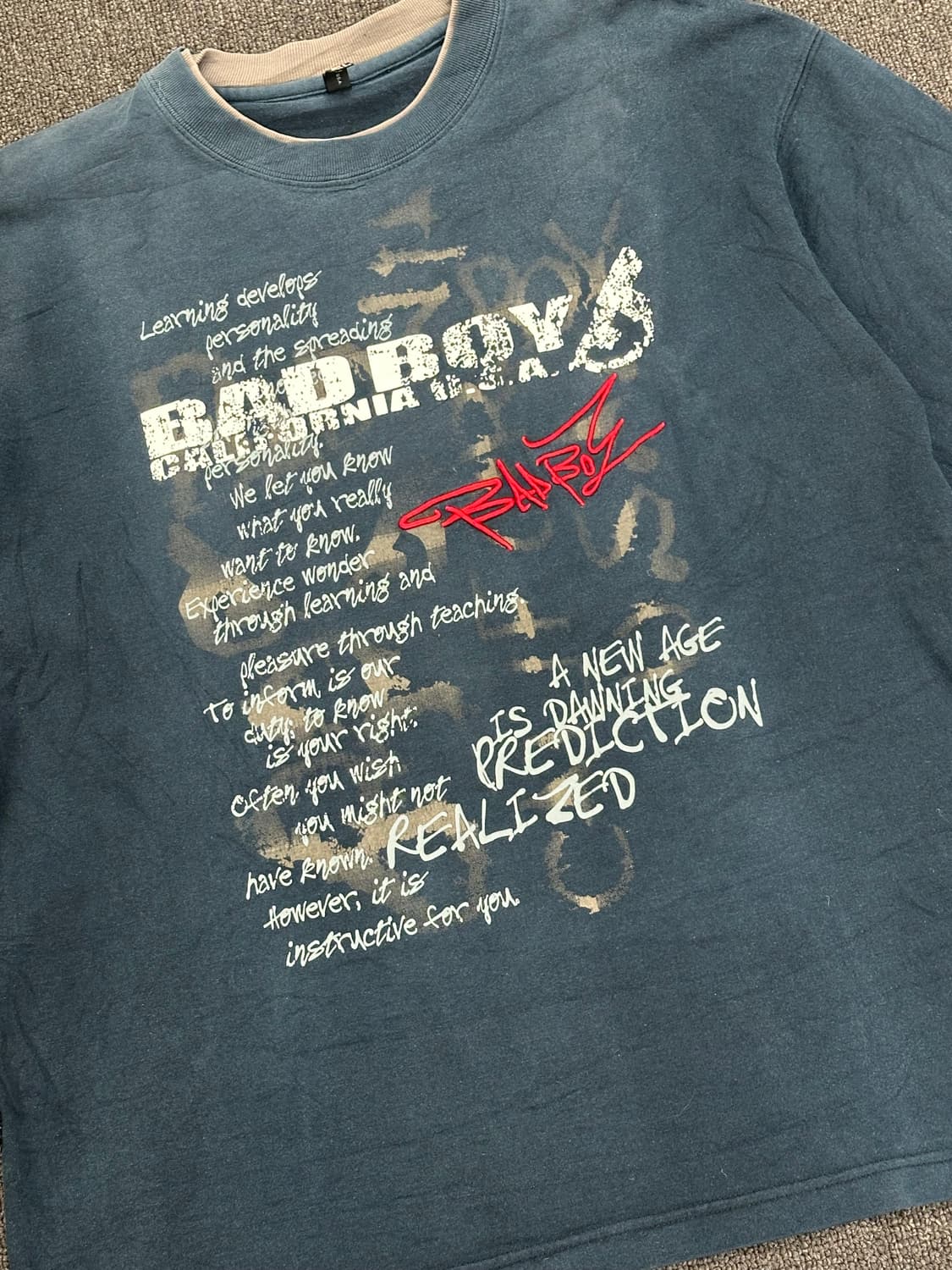 2XL)BAD BOY vintage 그래픽 자수 레이어드 롱슬리브 상품이미지4