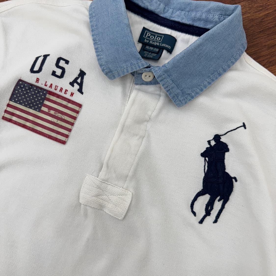 95 ‘폴로 릴프로엔 성조기 USA 빅포니 카라 티셔츠 상품이미지4