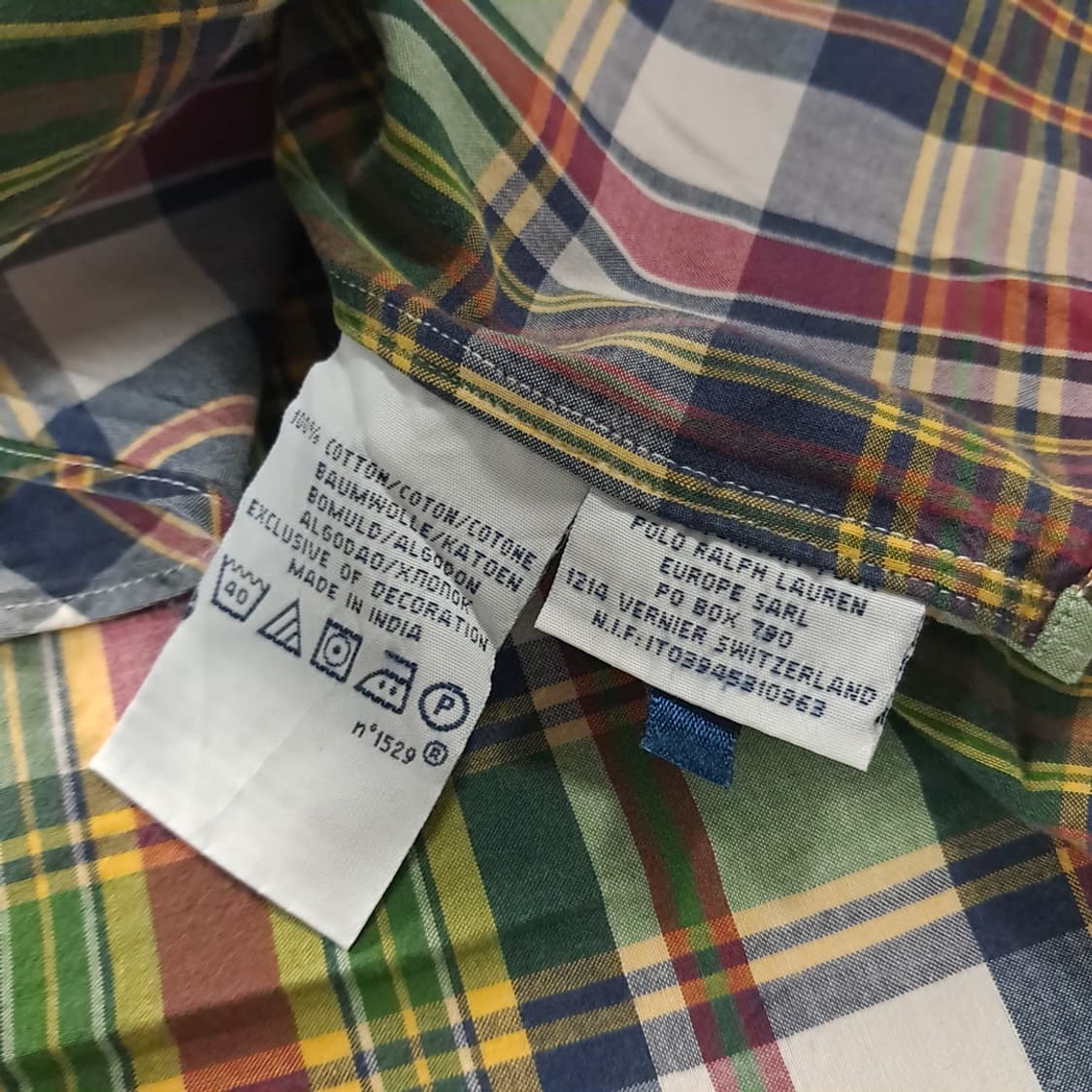 CK457 XL 폴로 00s 인도판 클래식 매드라스 반팔 셔츠 남방 상품이미지5