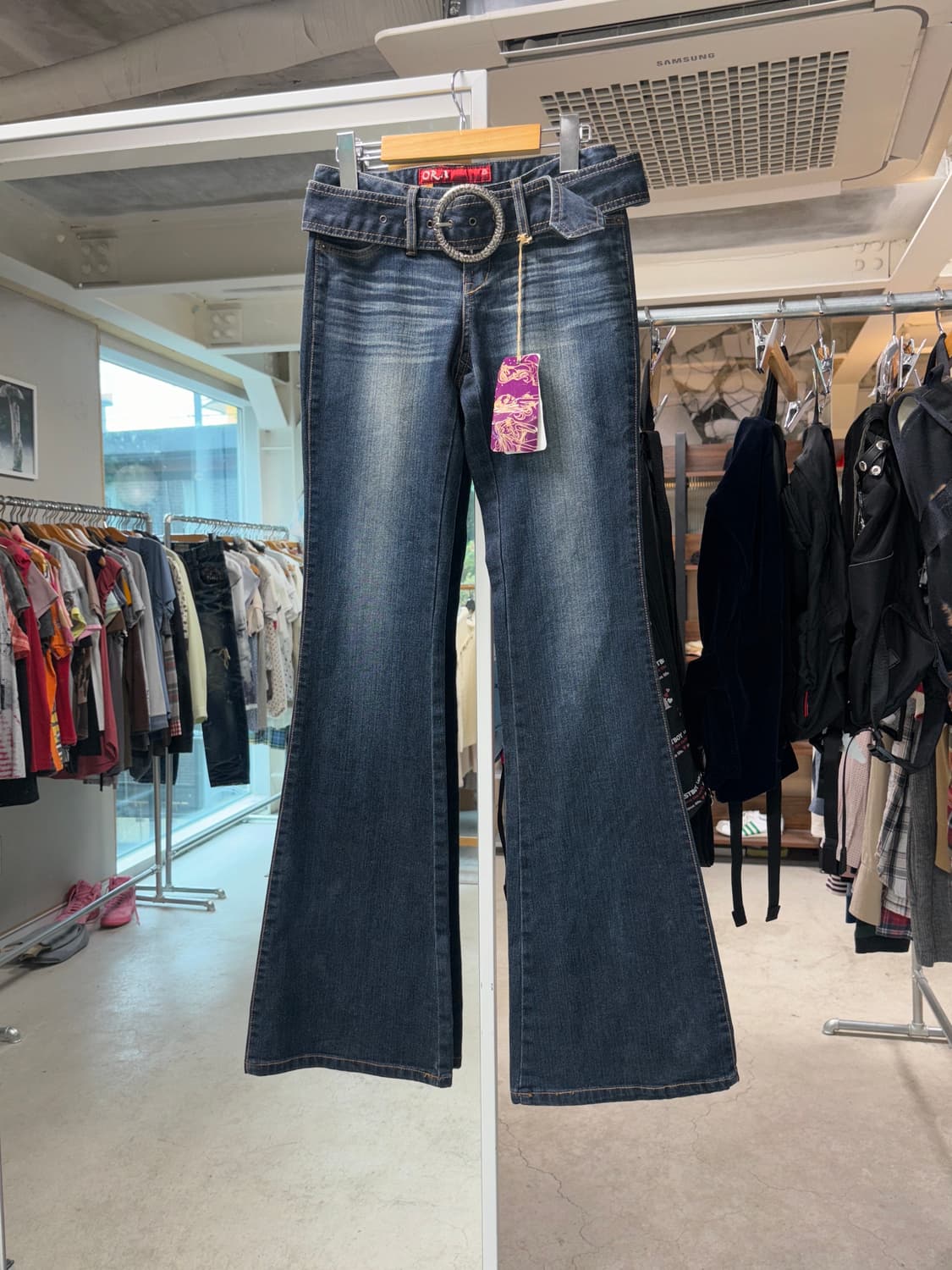 빈티지 벨티드 플레어진 상품이미지2