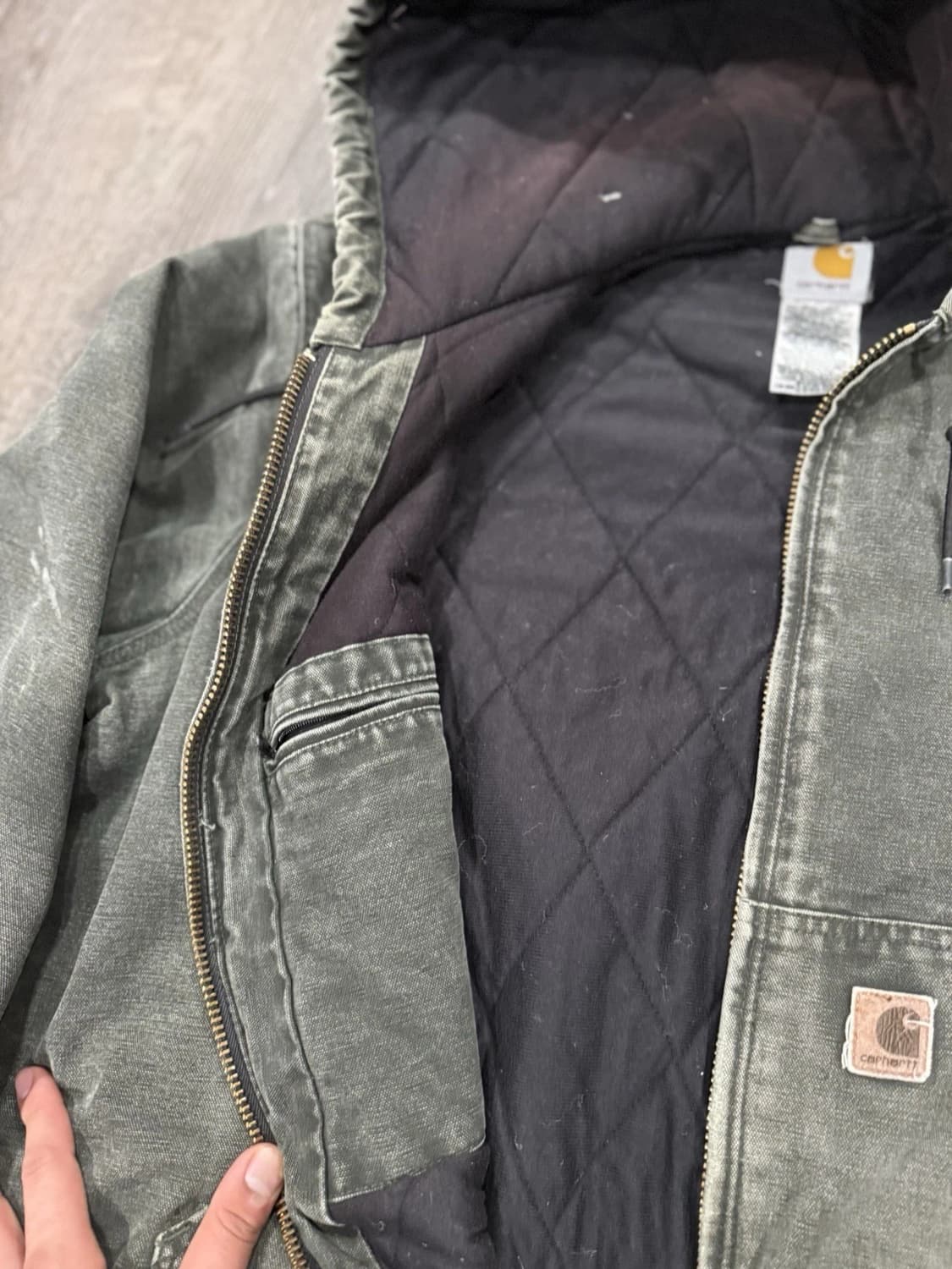 칼하트 J130 덕 액티브 자켓 모스그린 상품이미지5