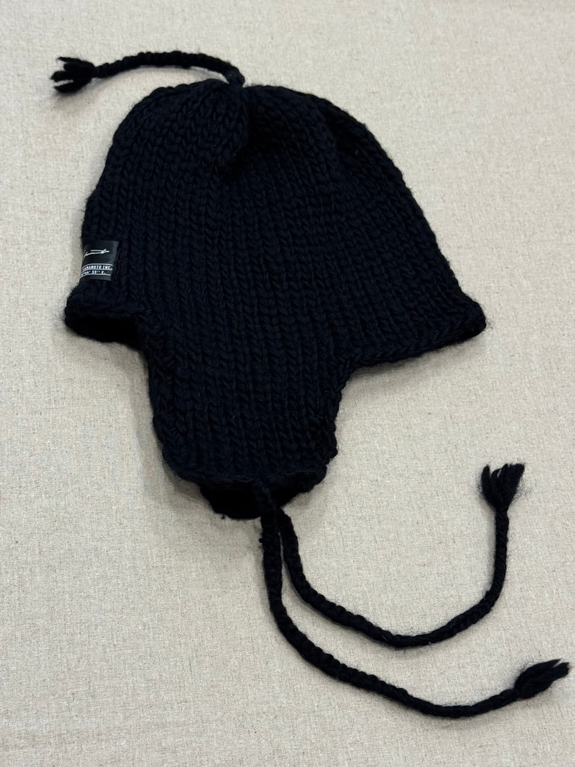 요지야마모토 뿌르옴므 울 이어플랩 비니 상품이미지1