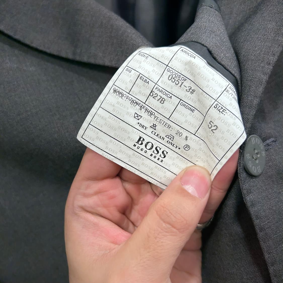 휴고보스 스탠다드 쓰리버튼 블레이저 정장 자켓 상품이미지4