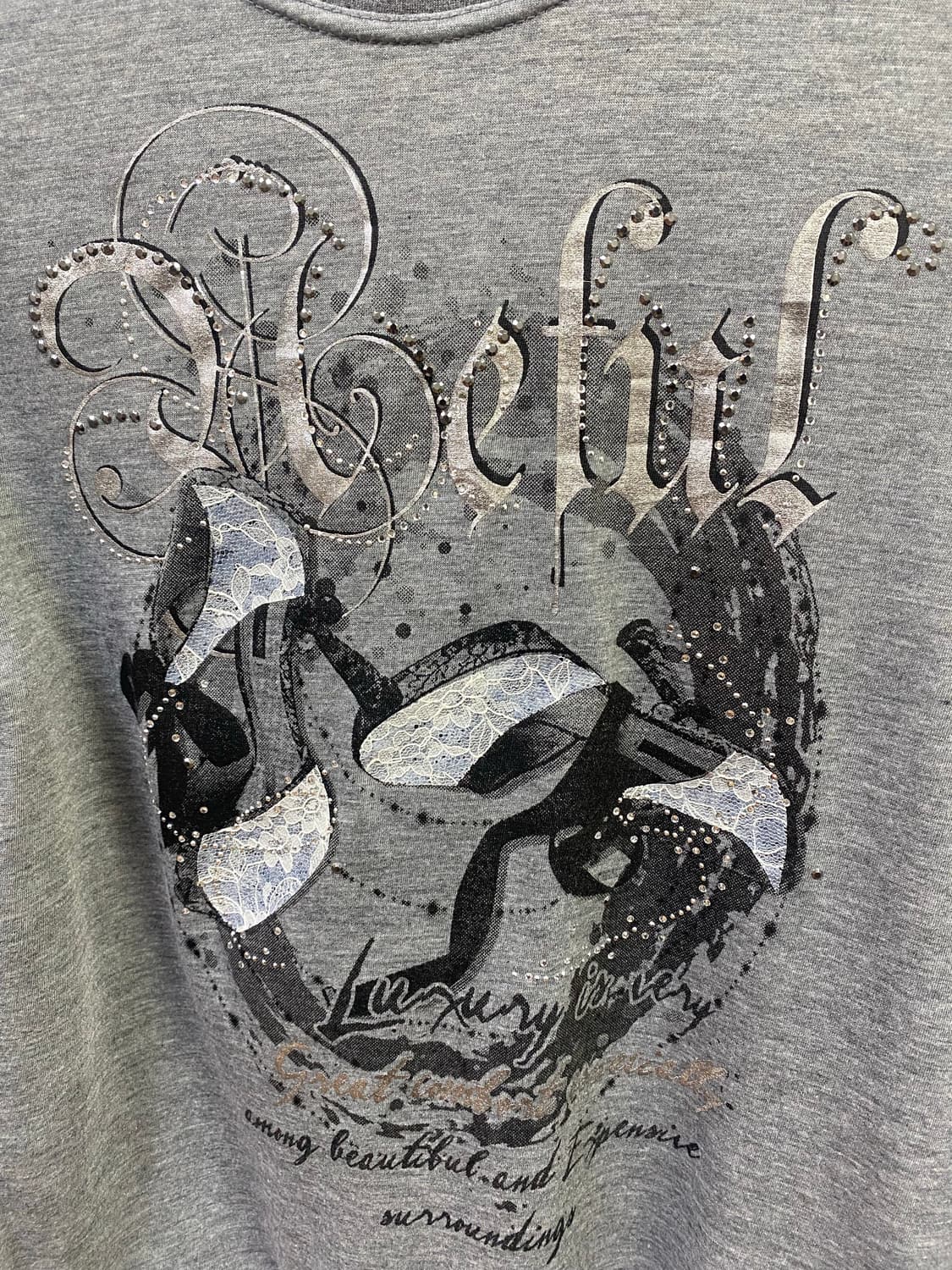 그레이 패턴 상의 상품이미지2