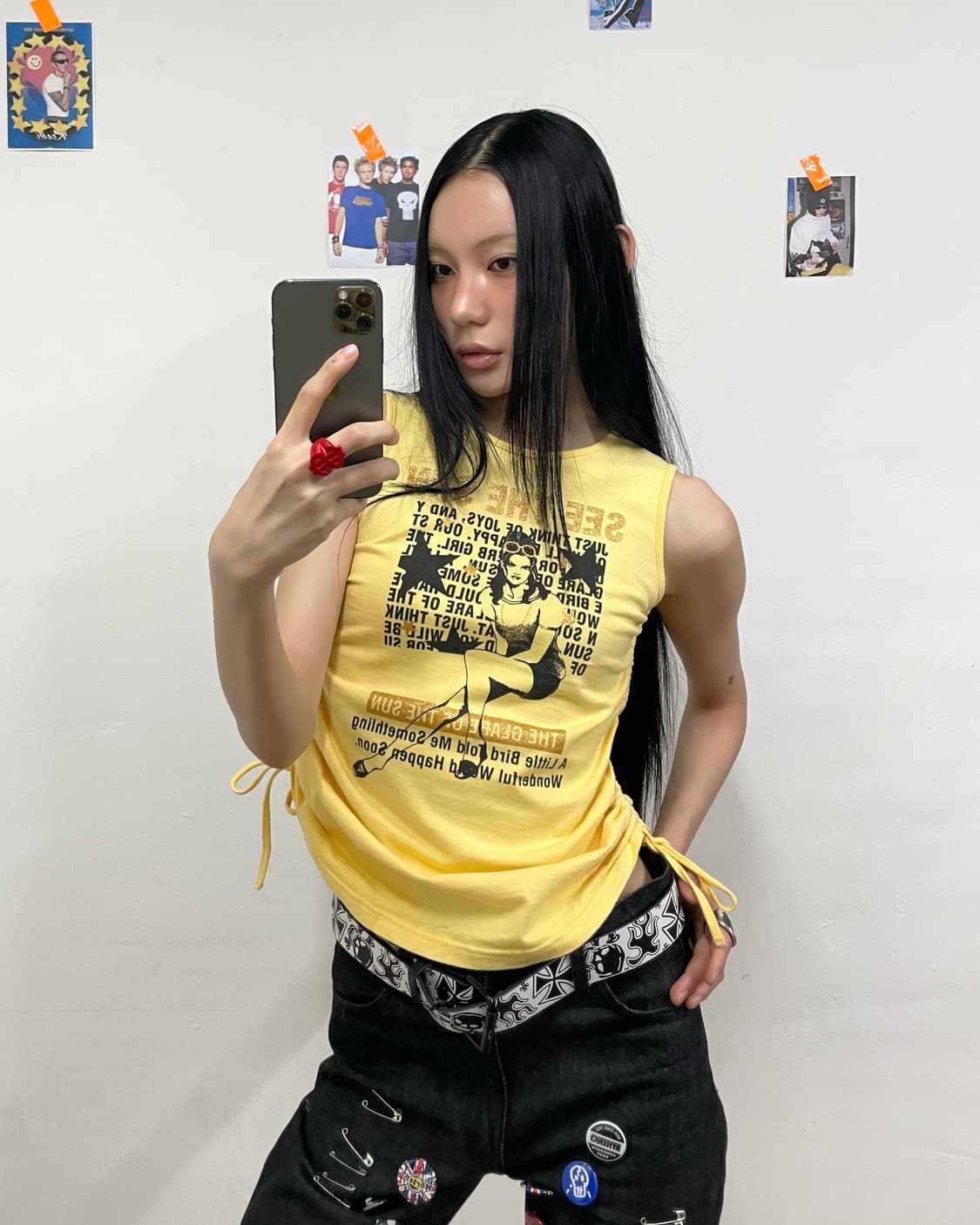 Retro girl star yellow sleeveless 상품이미지1