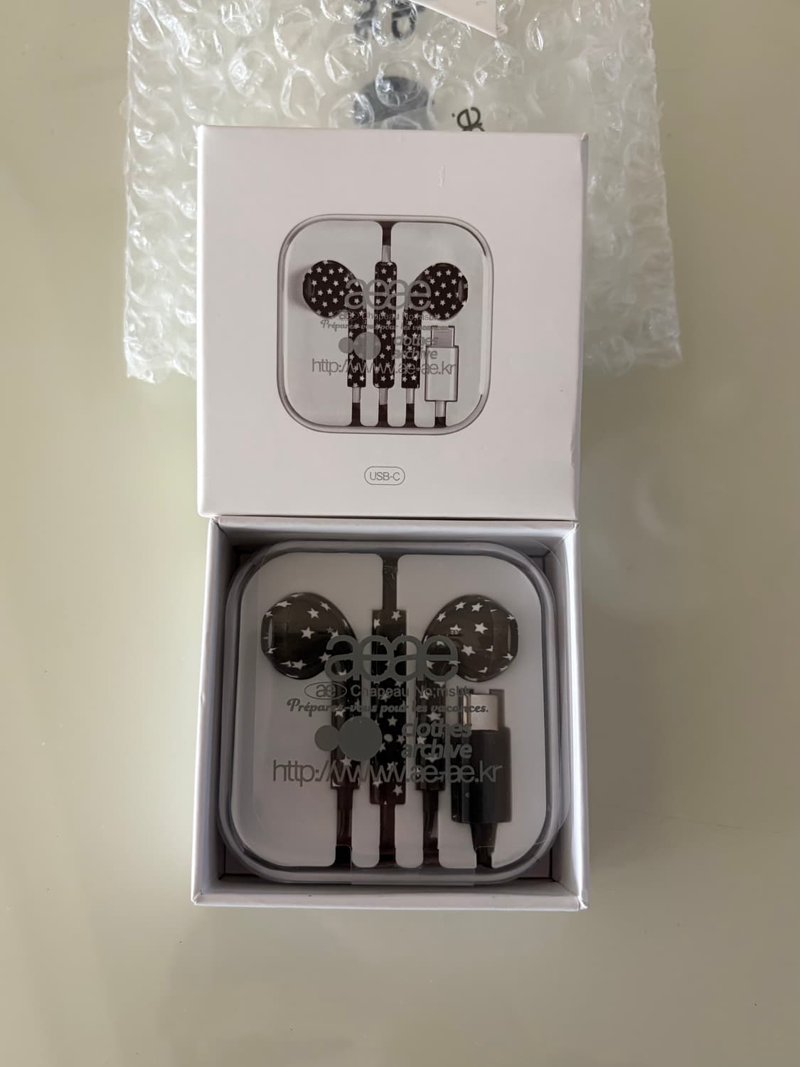 aeae 줄이어폰 블랙 C타입 상품이미지1